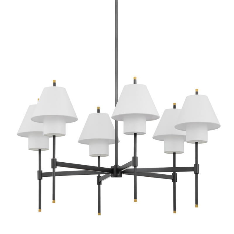 Glenmoore 6 Light 34.75 inch Aged Brass and Distressed Bronze Chandelier Ceiling Light