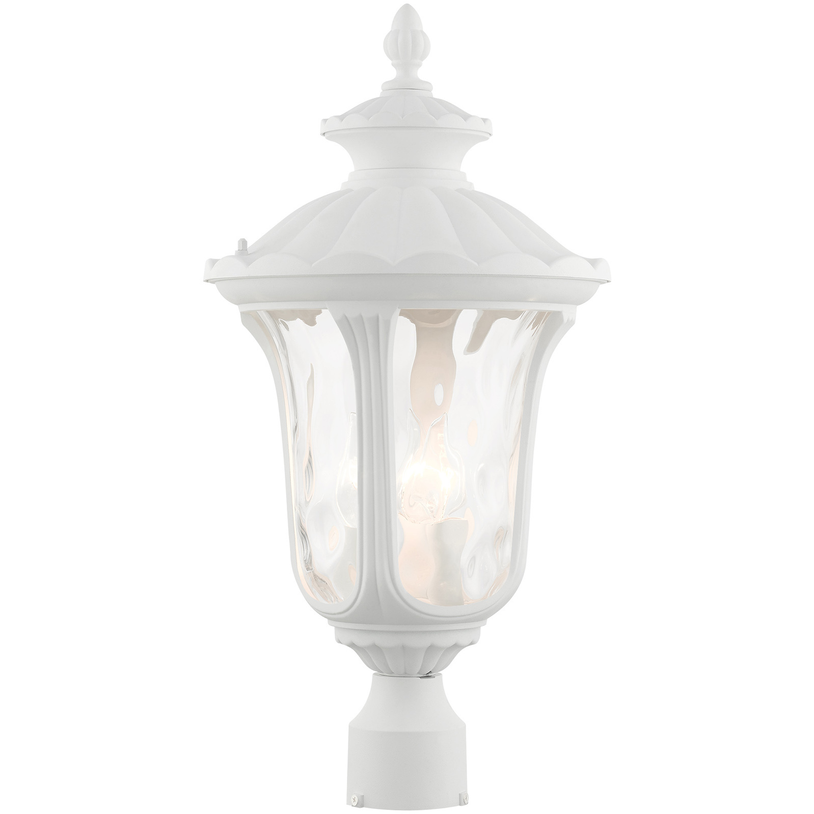 Oxford 3 Light 22 inch Textured White Outdoor Post Top Lantern