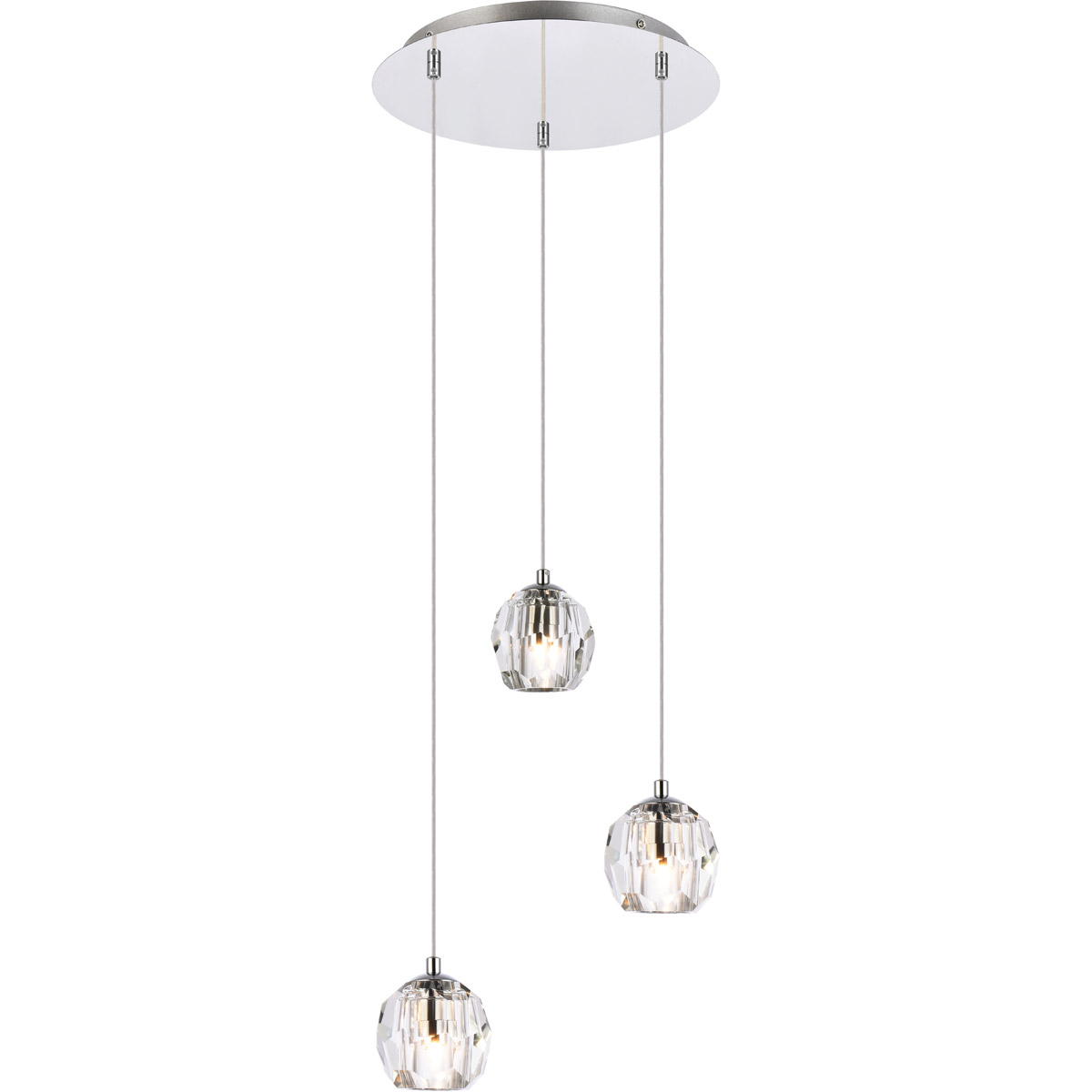 Eren 3 Light 11.8 inch Chrome Pendant Ceiling Light