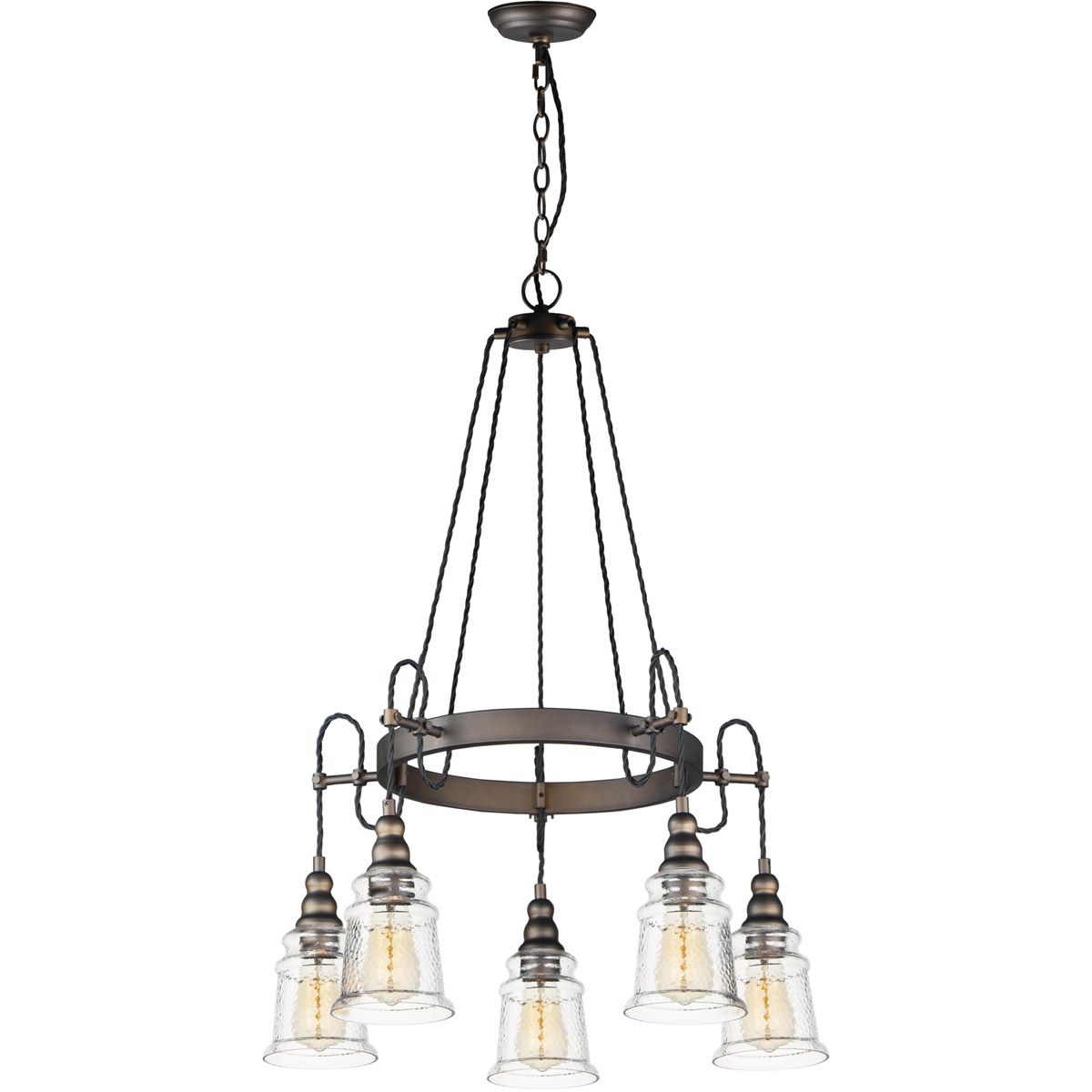 Revival 5 Light 27 inch Oil Rubbed Bronze Chandelier Ceiling Light