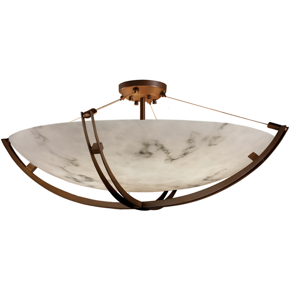 LumenAria LED 55 inch Dark Bronze Semi-Flush Ceiling Light