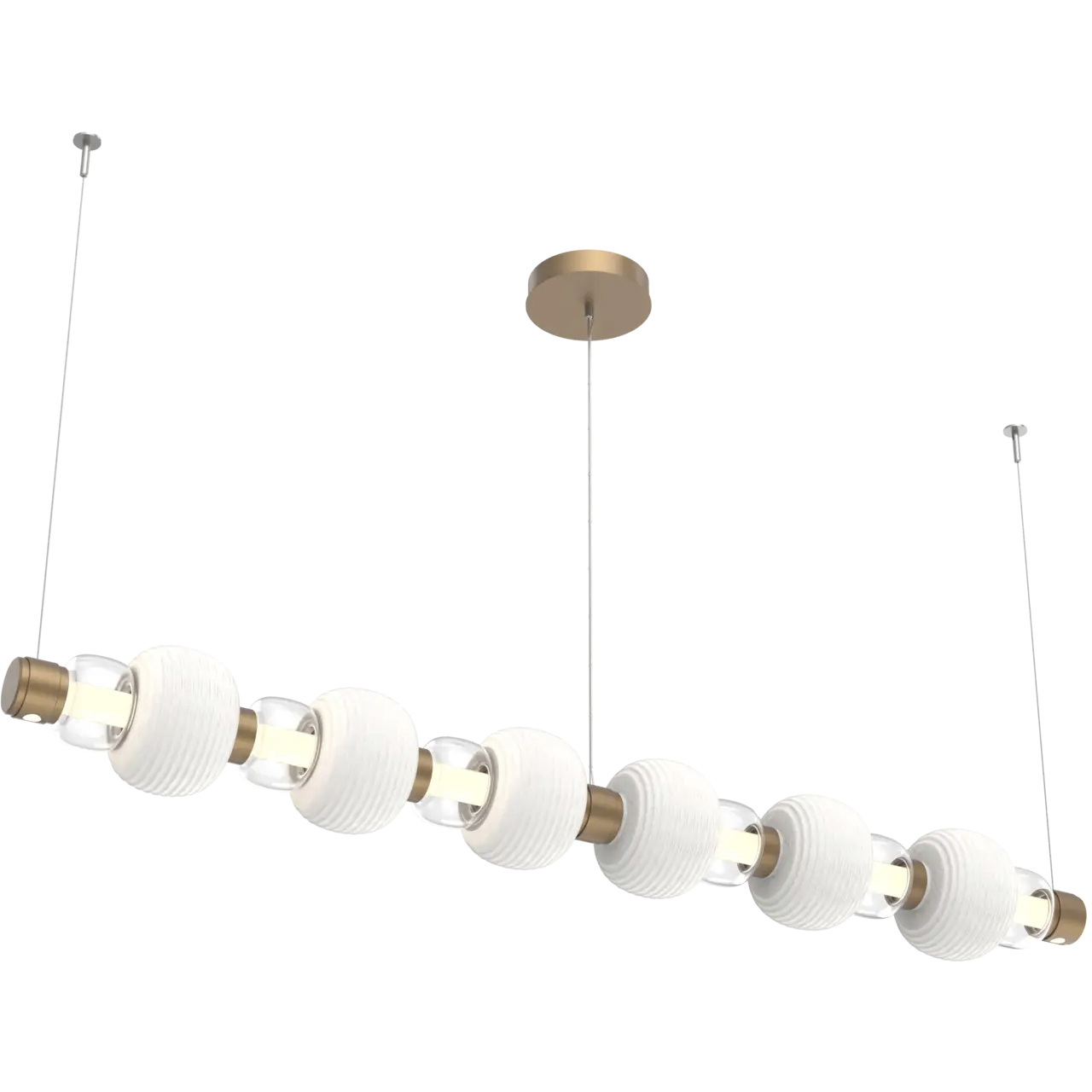 Torno Mandrel LED 72.6 inch Novel Brass with Chalk Linear Chandelier Ceiling Light