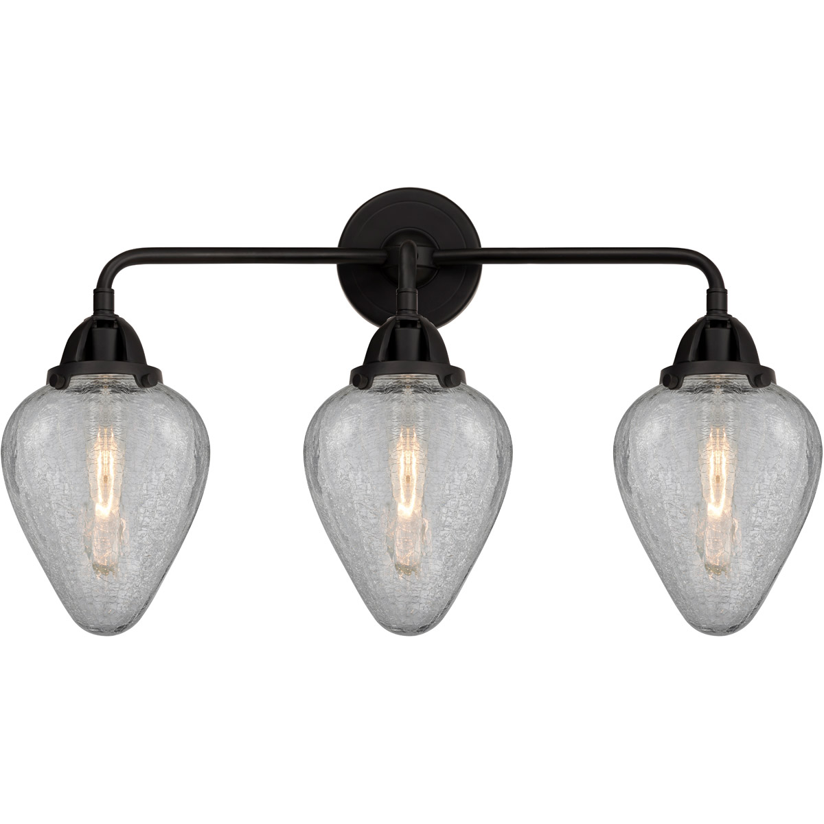 Nouveau 2 Geneseo 3 Light 25 inch Matte Black Bath Vanity Light Wall Light