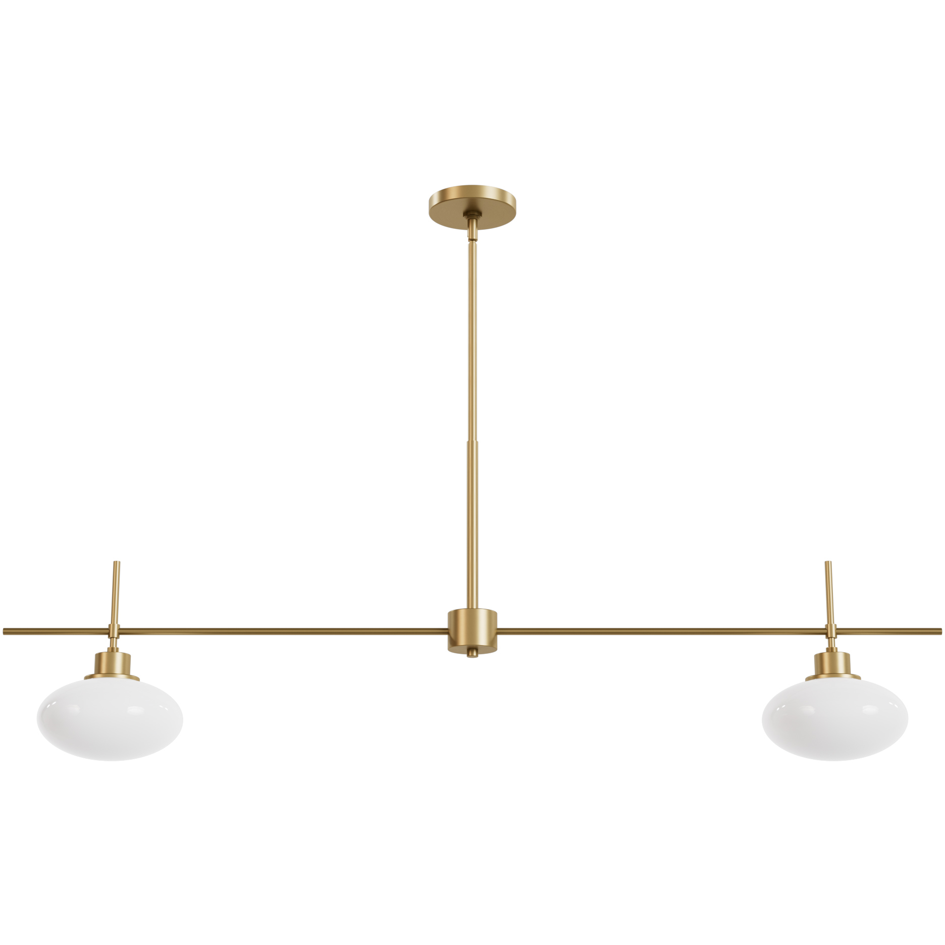 Getty 2 Light 52 inch Luxe Gold Linear Chandelier Ceiling Light, Large