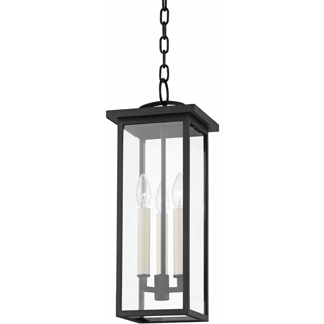 Eden 3 Light 7.5 inch Textured Black Outdoor Pendant