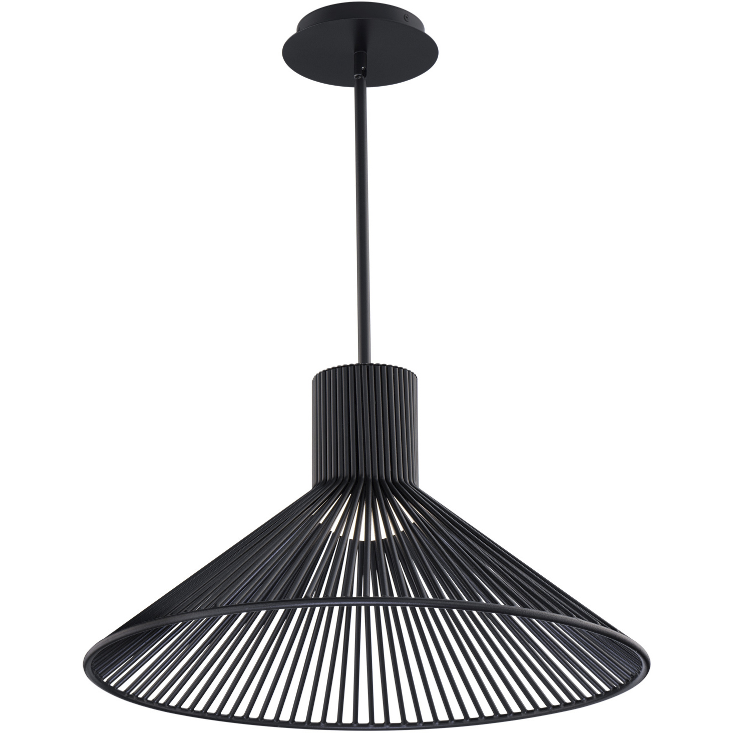 Cappe LED 21 inch Black Pendant Ceiling Light in 2700K, dweLED