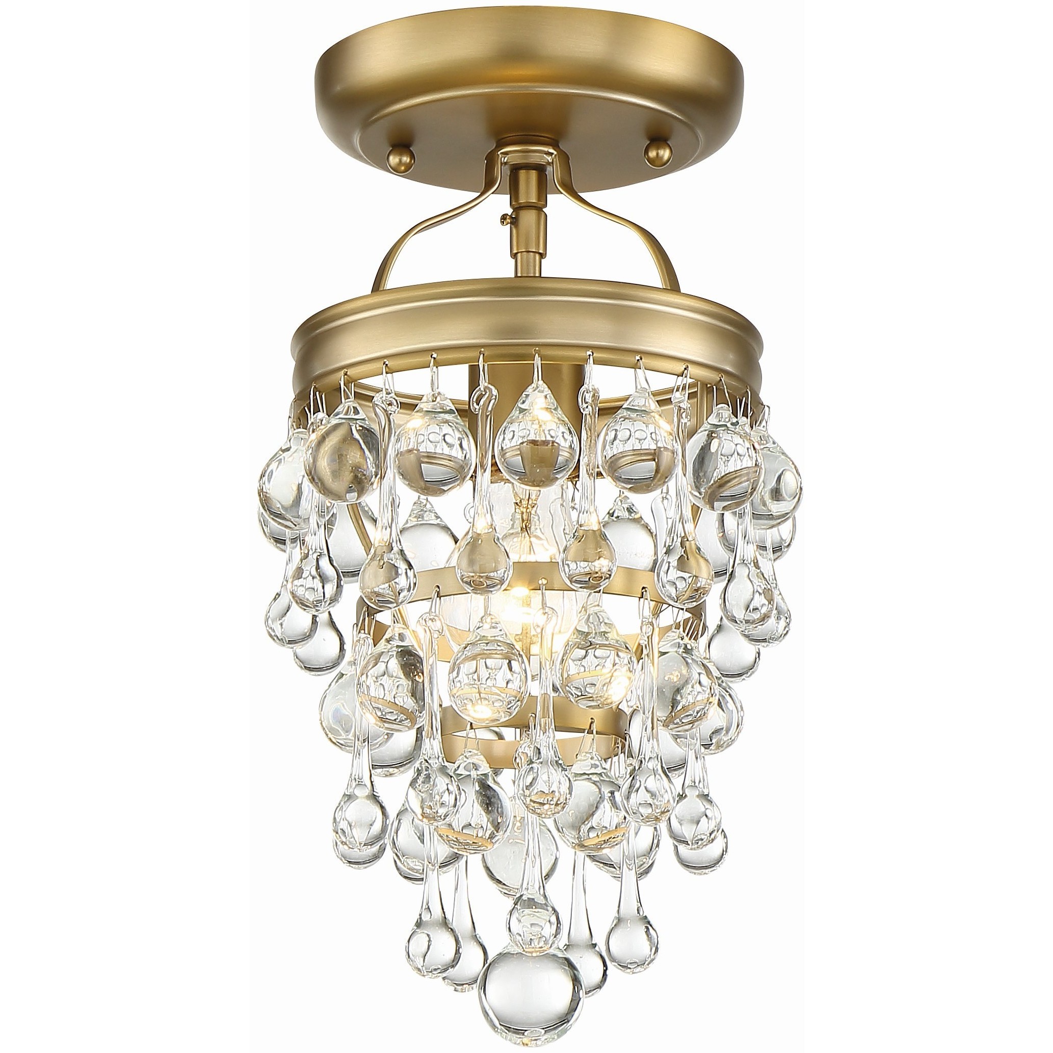 Calypso 1 Light 7.25 inch Vibrant Gold Semi Flush Ceiling Light