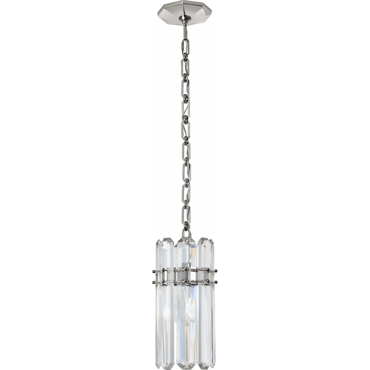 AERIN Bonnington 1 Light 7.25 inch Polished Nickel Pendant Ceiling Light in Crystal, Small