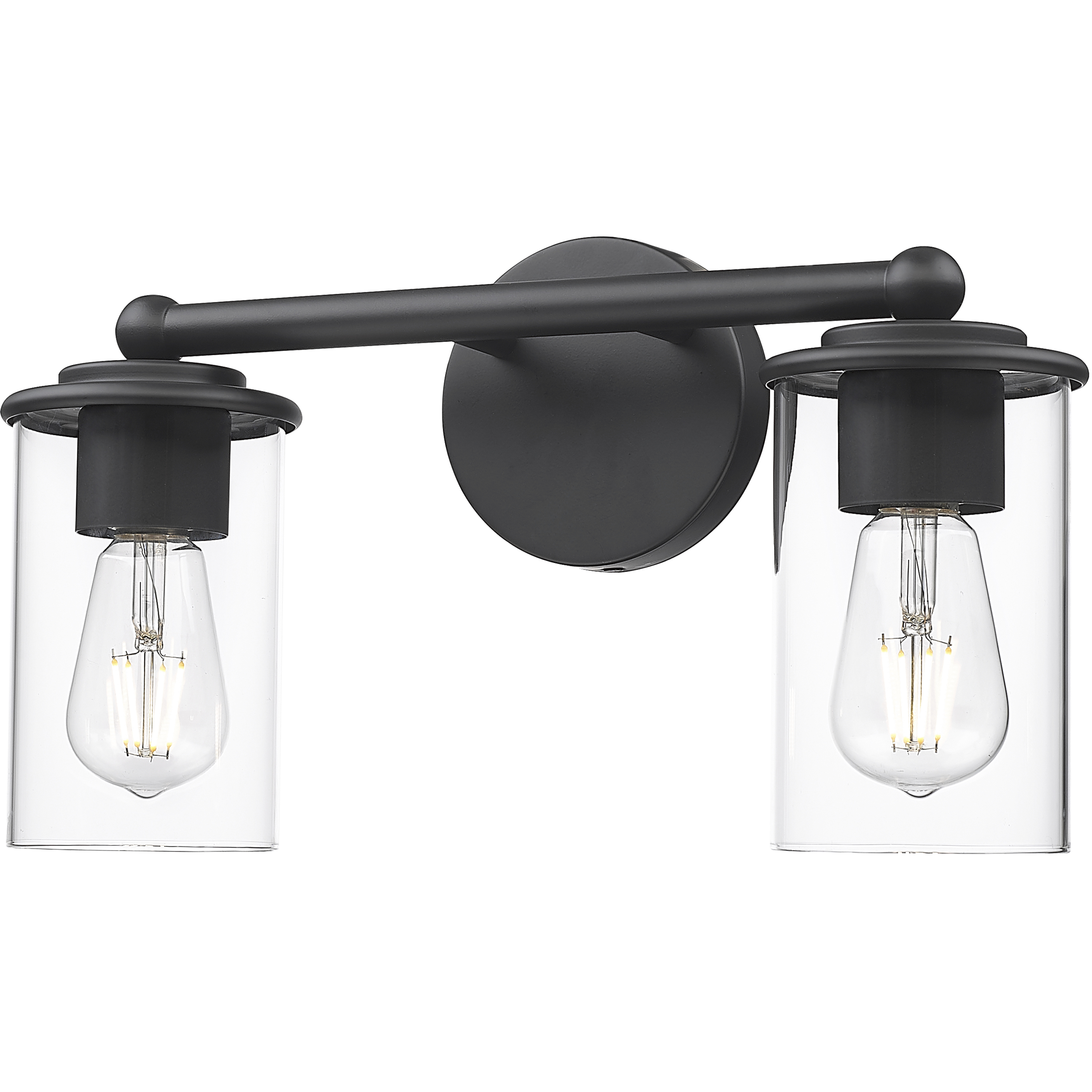 Thayer 2 Light 16 inch Matte Black Vanity Wall Light