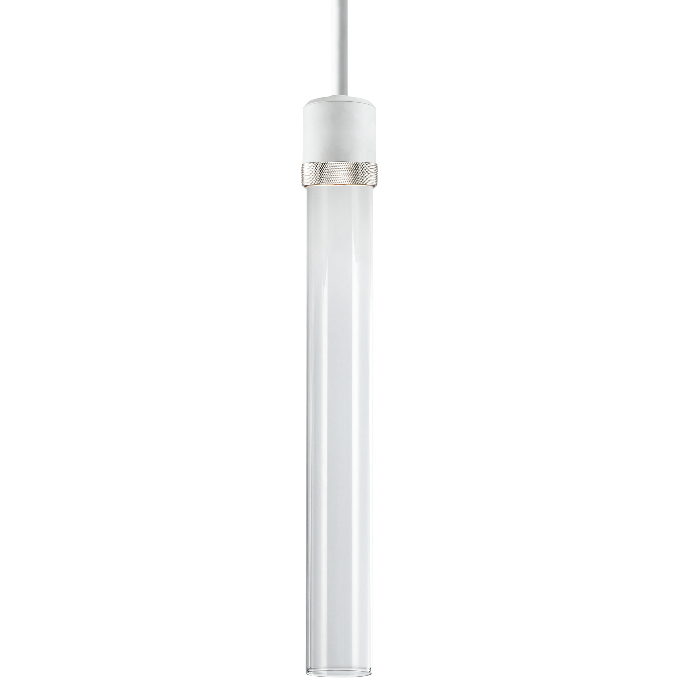 Zigrina 1 Light 5.13 inch Matte White with Polished Nickel Pendant Ceiling Light