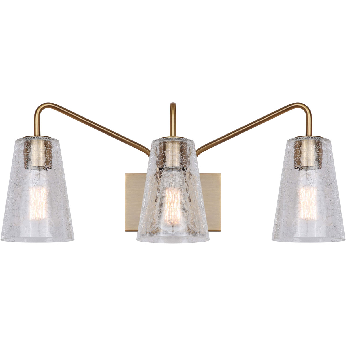 Everly 3 Light 24 inch Gold Vanity Light Wall Light