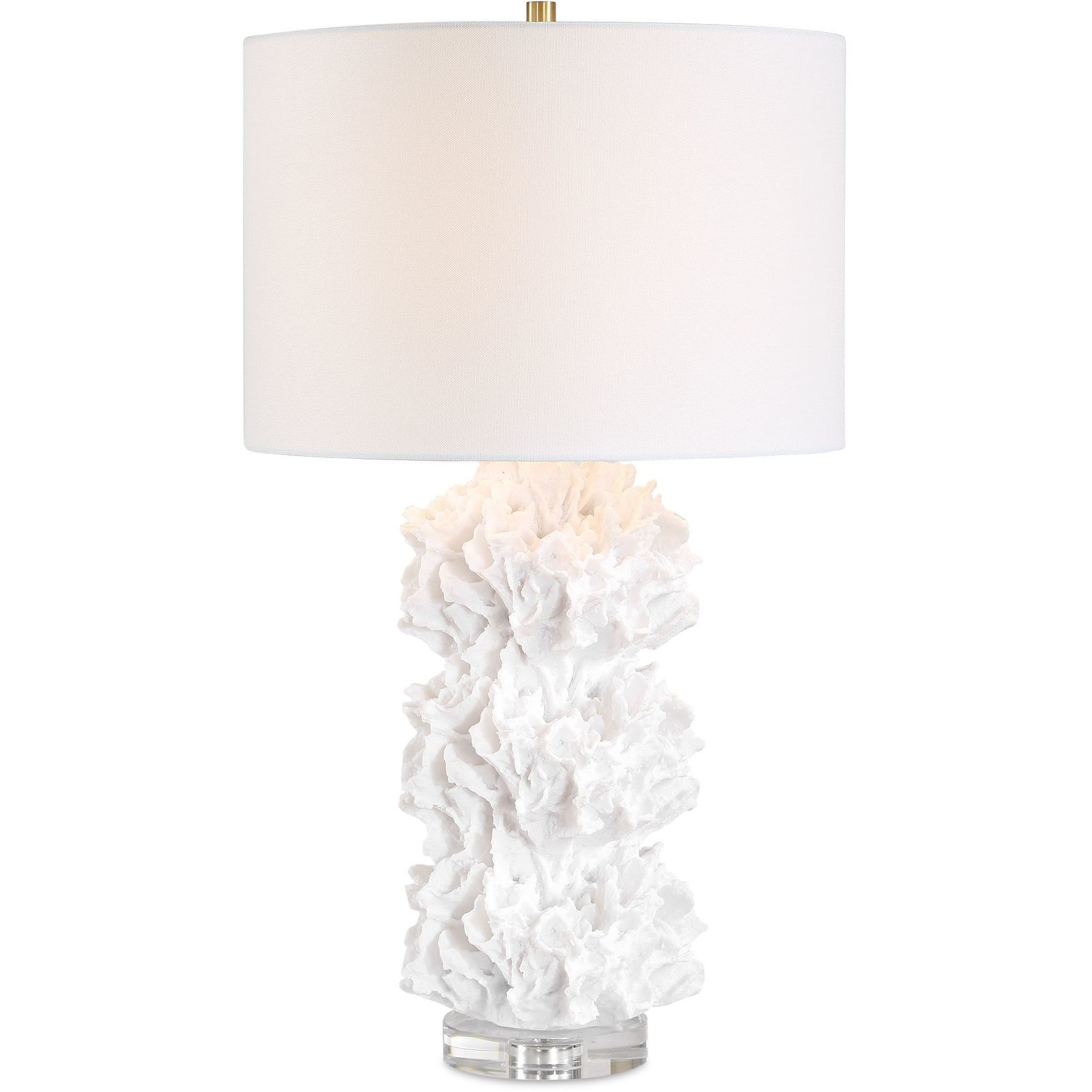 Cambre 26 inch 150 watt Clear Crystal and Antique Brass and Crisp White Table Lamp Portable Light