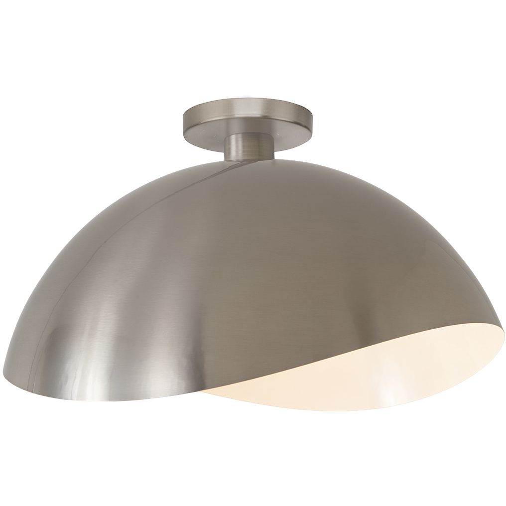 Luna Bella 1 Light 17 inch Satin Nickel Flush Mount Ceiling Light in Satin Nickel and White Steel