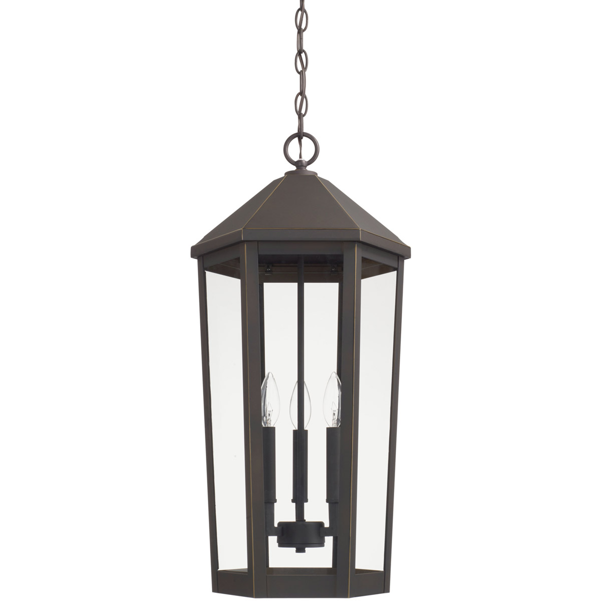 Ellsworth 3 Light 12.5 inch Oiled Bronze Outdoor Hanging Lantern