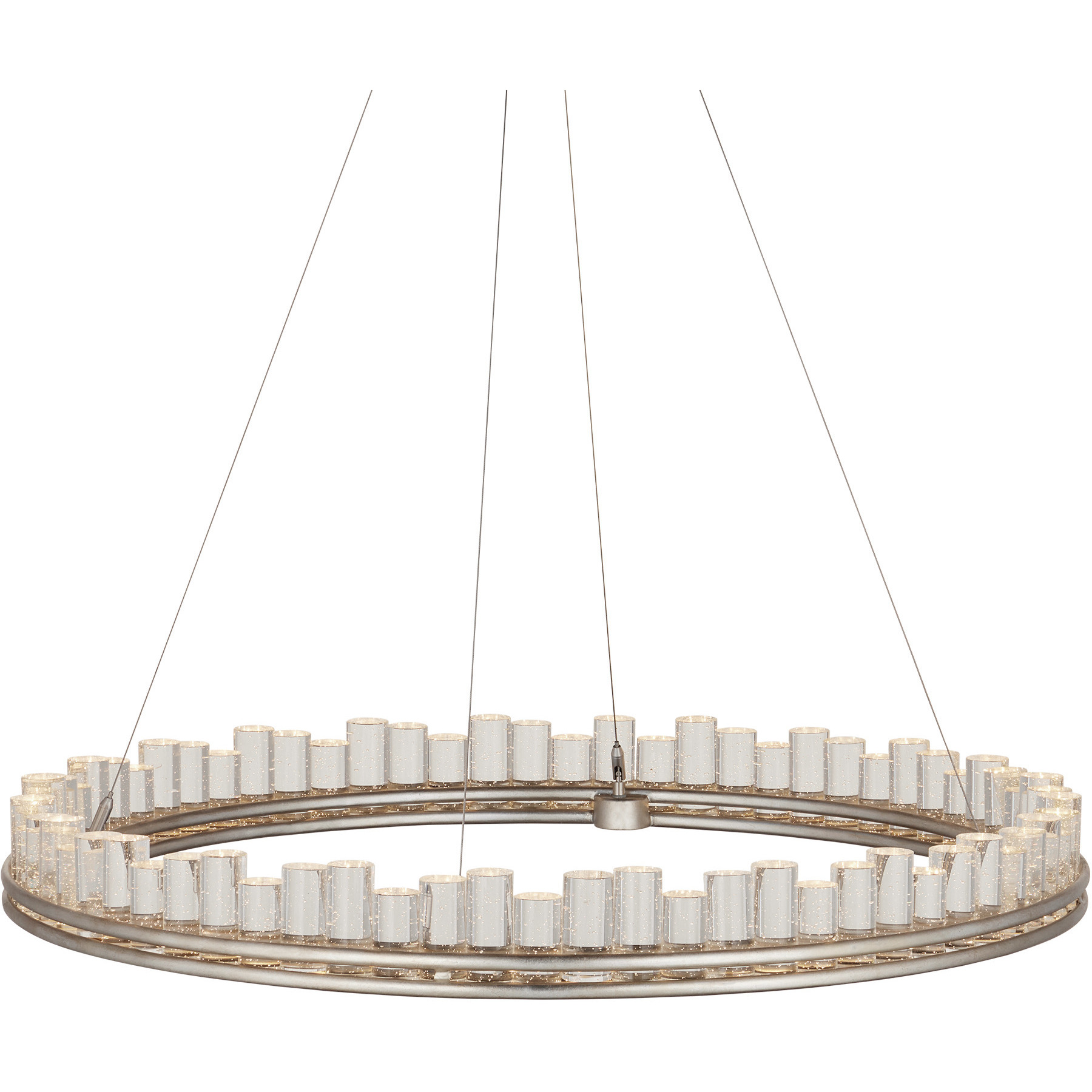 Pleiades LED 36 inch Contemporary Silver Leaf and Contemporary Silver Chandelier Ceiling Light