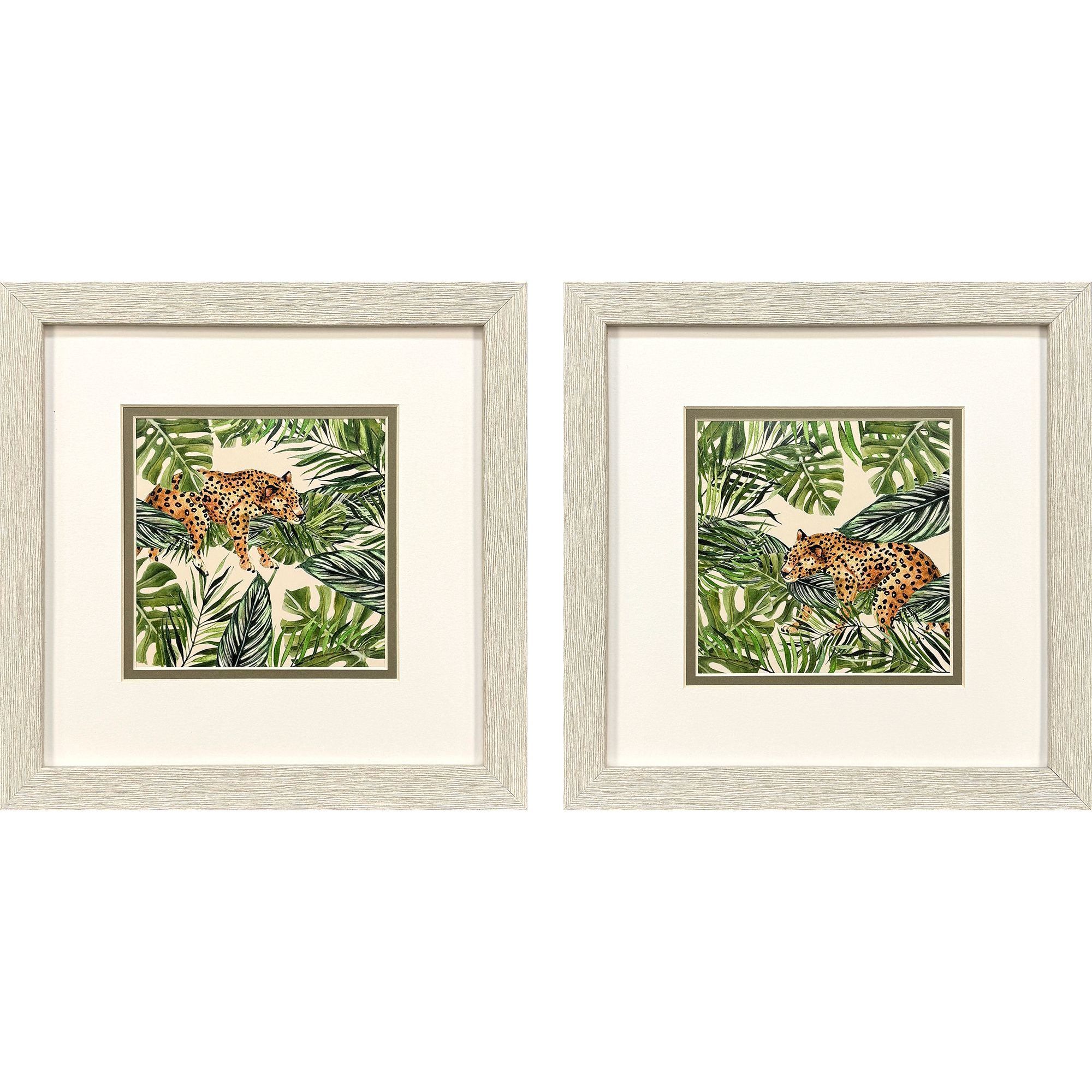 Jungle Hangout Green and Brown Framed Art, Propac