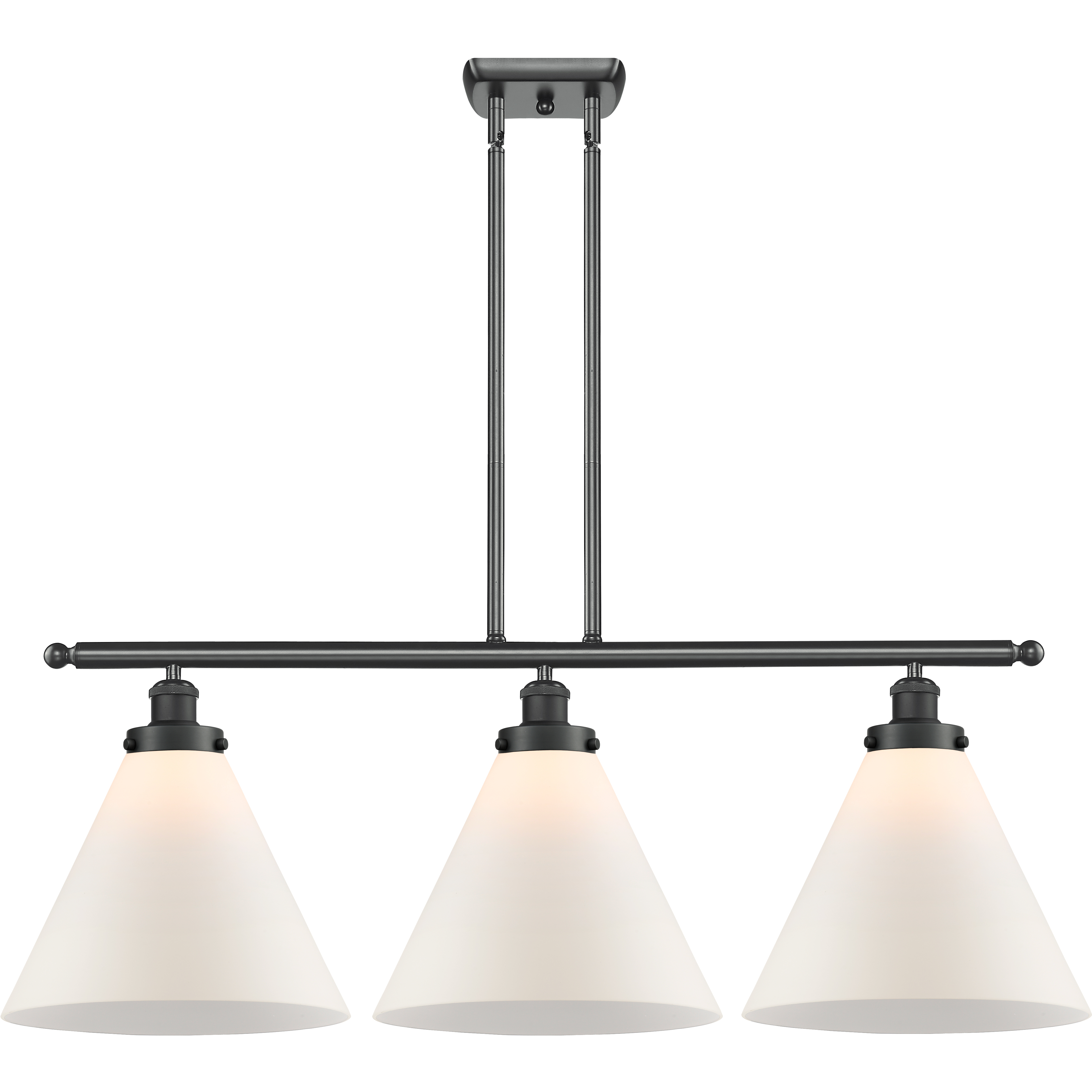 Ballston X-Large Cone LED 36 inch Matte Black Island Light Ceiling Light in Matte White Glass