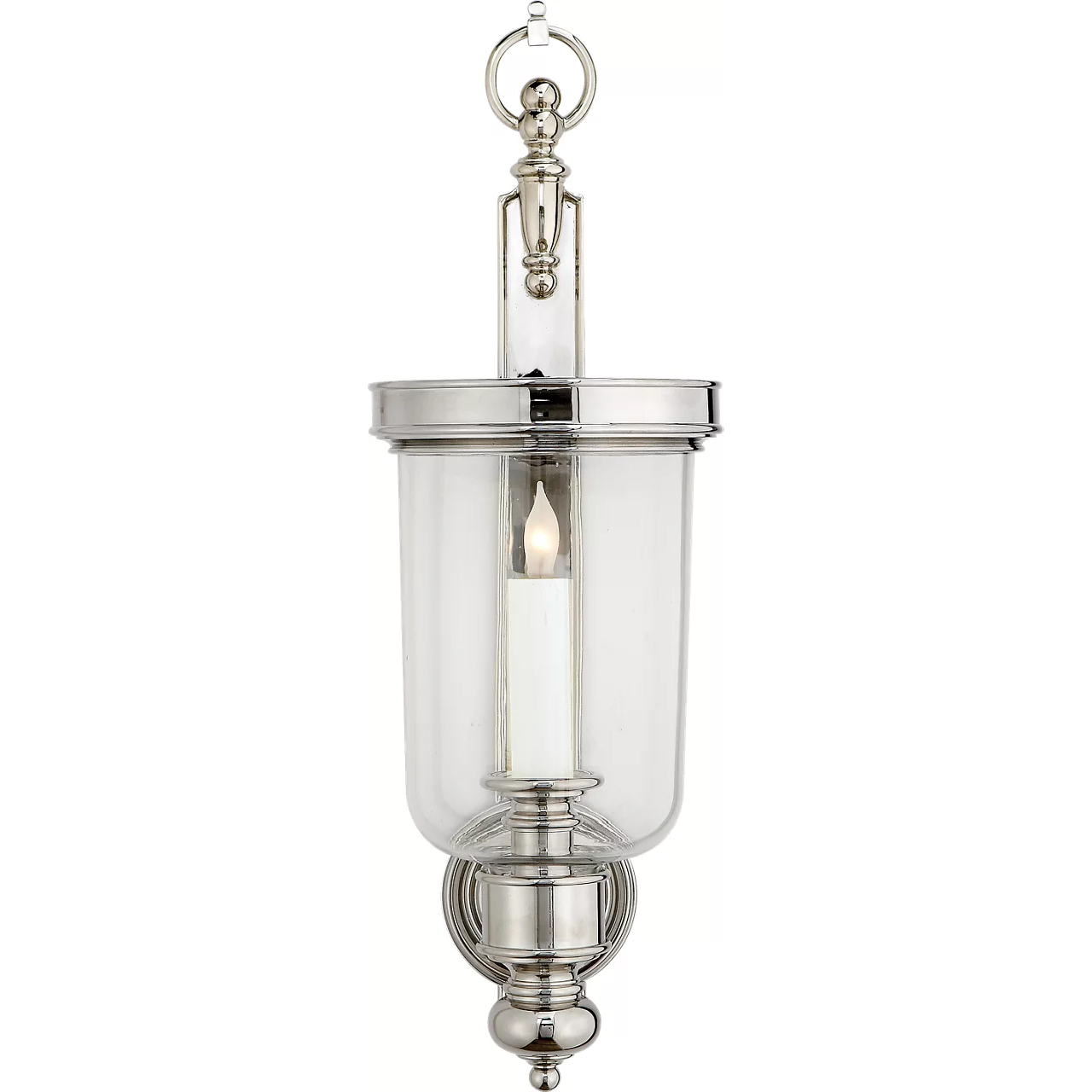 Chapman & Myers Georgian 1 Light 7.5 inch Polished Nickel Hurricane Wall Sconce Wall Light, Small
