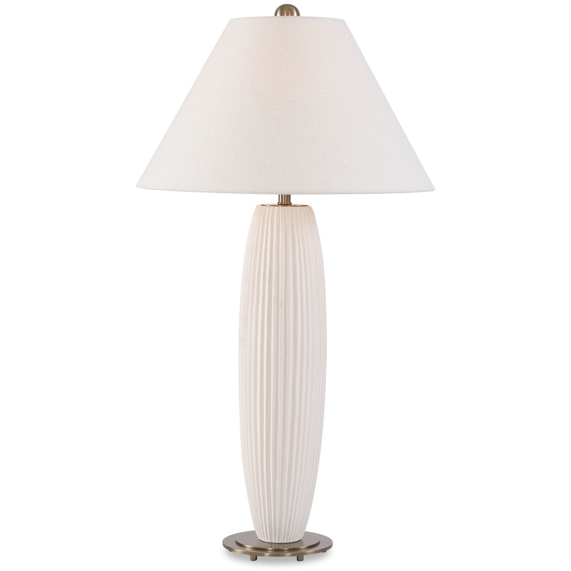Brinsley 33 inch 150 watt Ivory and Antique Brass Table Lamp Portable Light
