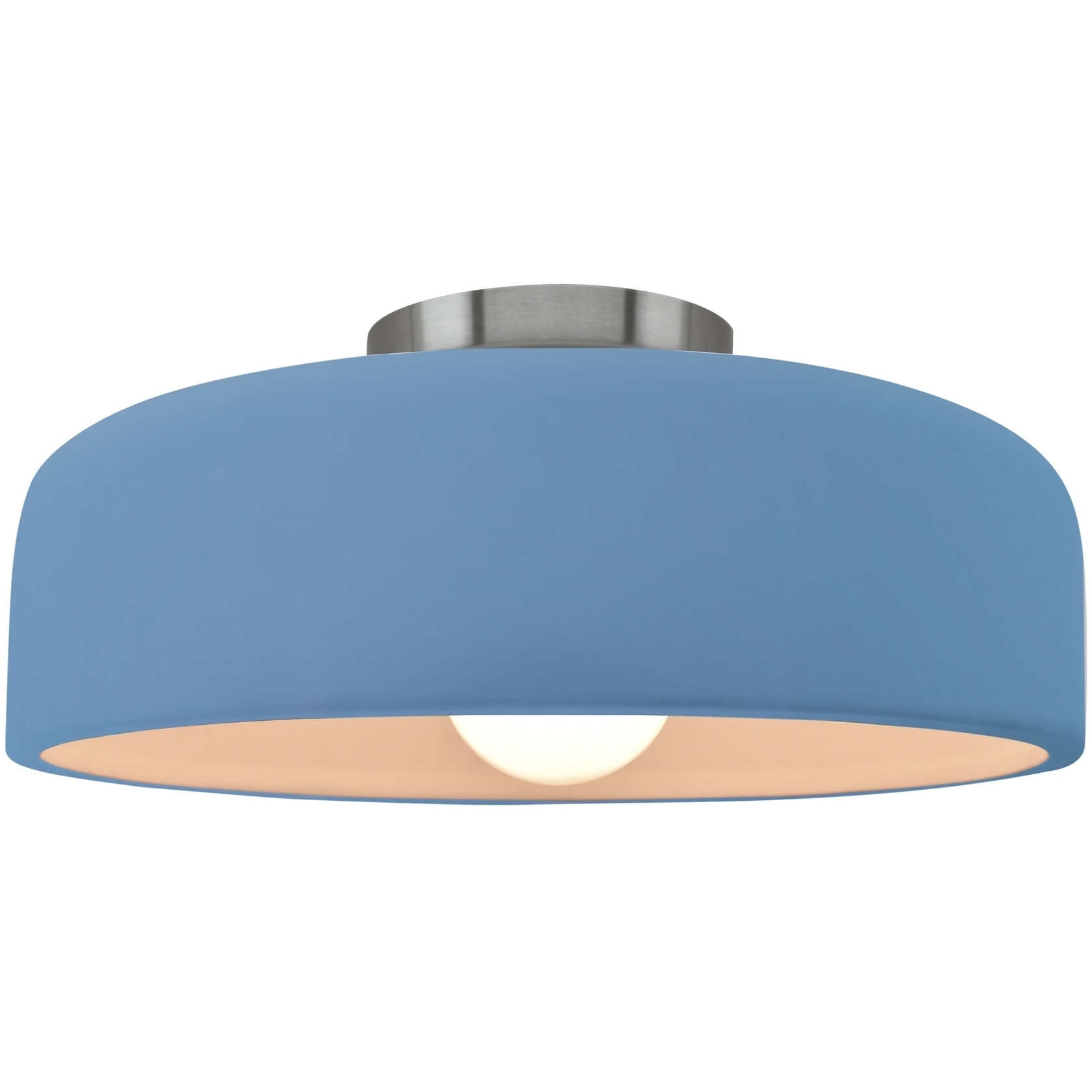 Radiance Collection - Spire 1 Light 10 inch Sky Blue Semi-Flush Ceiling Light, Form+Finish+Function