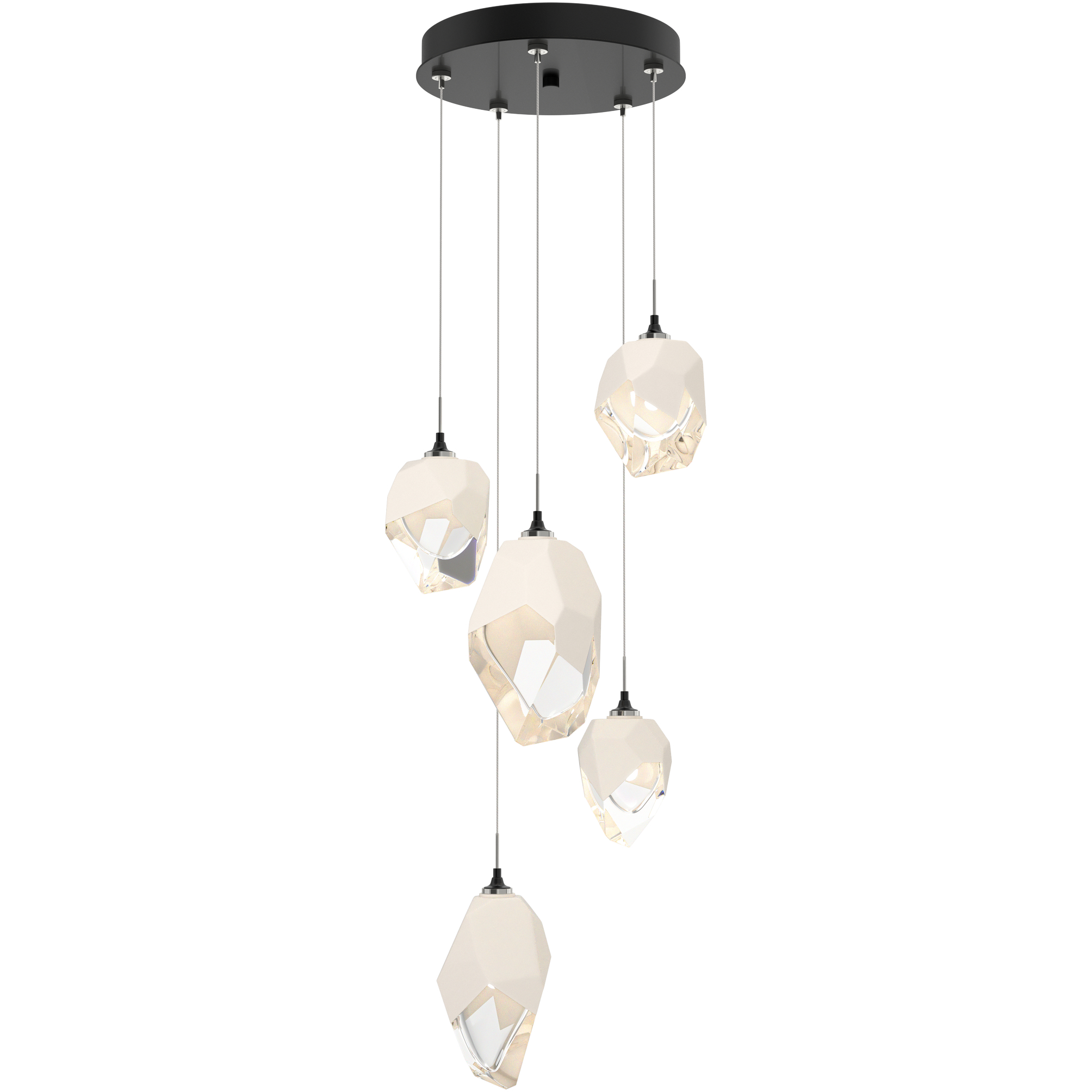 Chrysalis 5 Light 15.7 inch Ink Pendant Ceiling Light in White Crystal, Standard