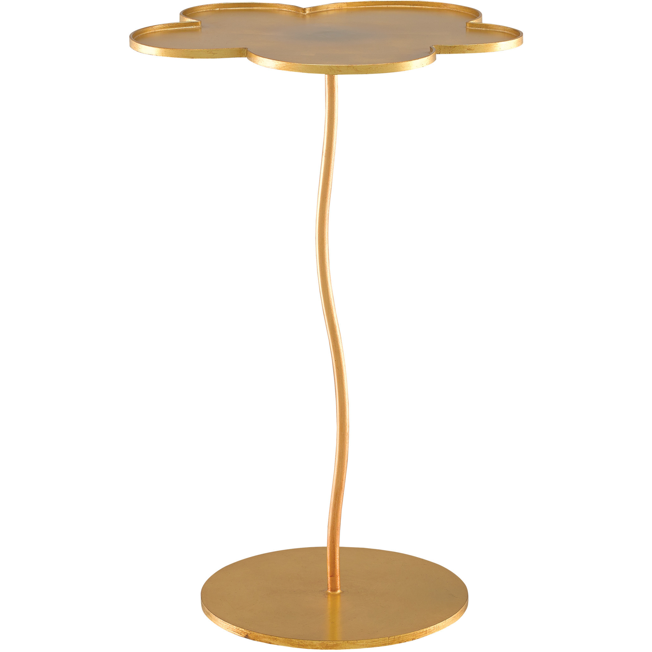 Fleur 15.25 inch Gold Leaf Accent Table, Large