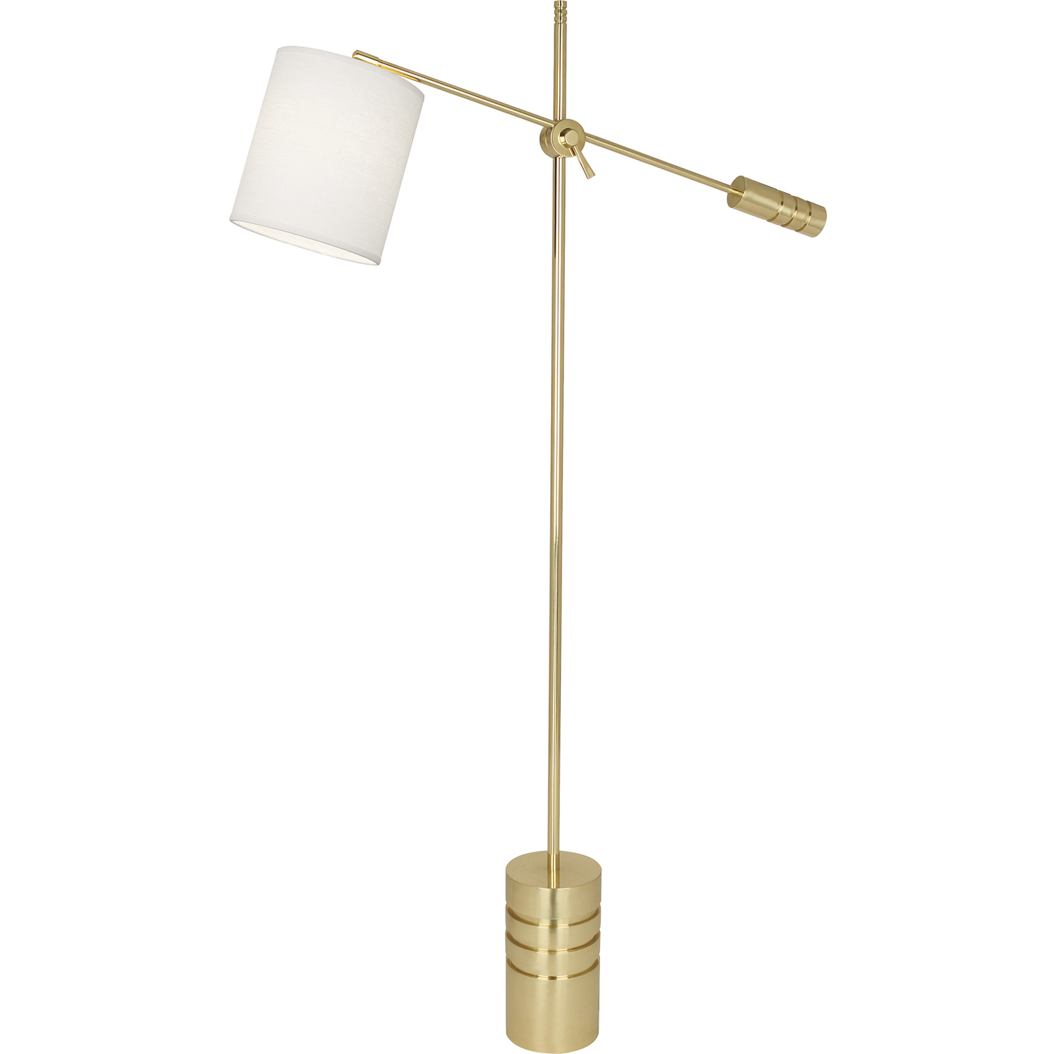 Campbell 62.38 inch 100 watt Modern Brass Floor Lamp Portable Light in Oyster Linen