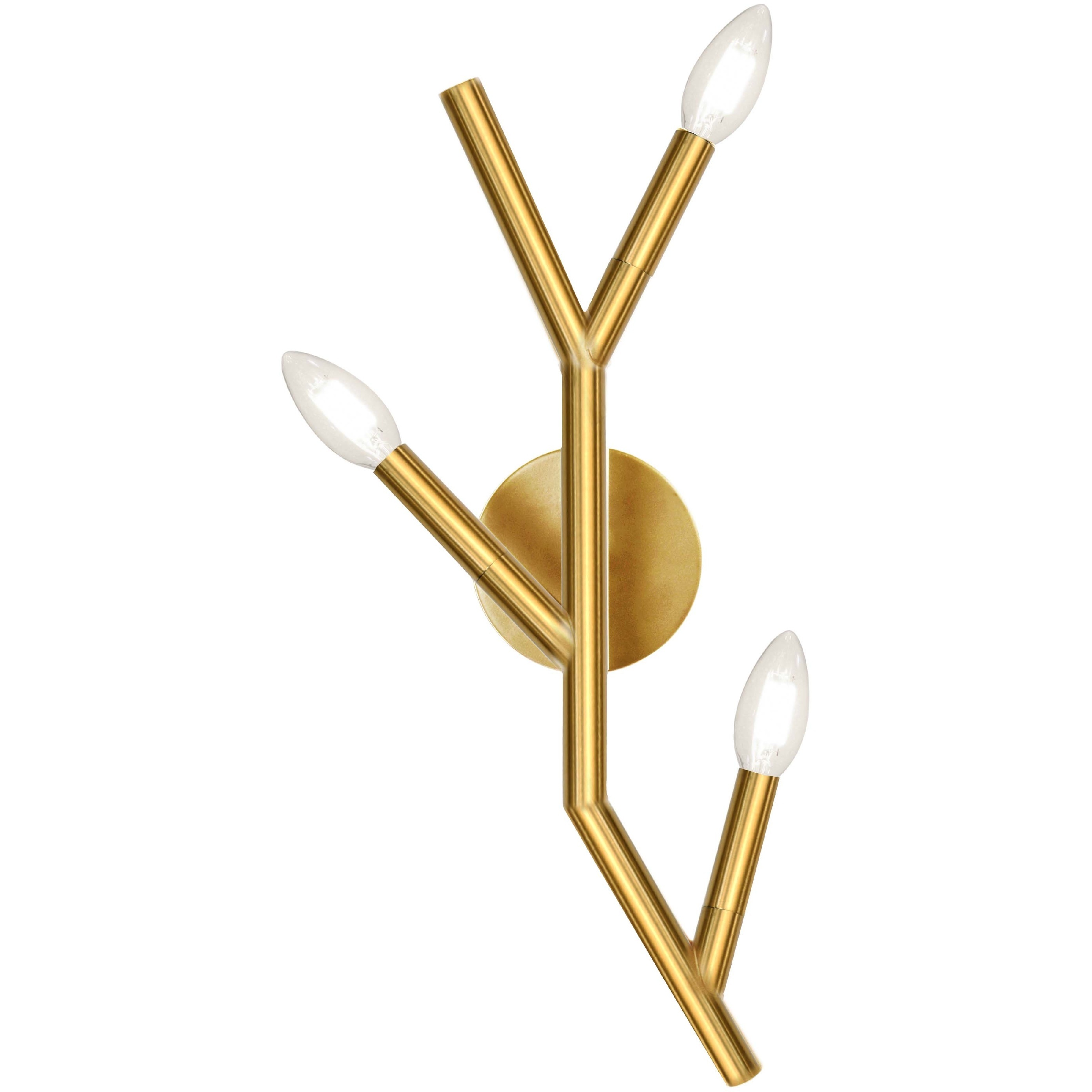 Morgan 3 Light 8.5 inch Aged Brass Wallchiere Wall Light