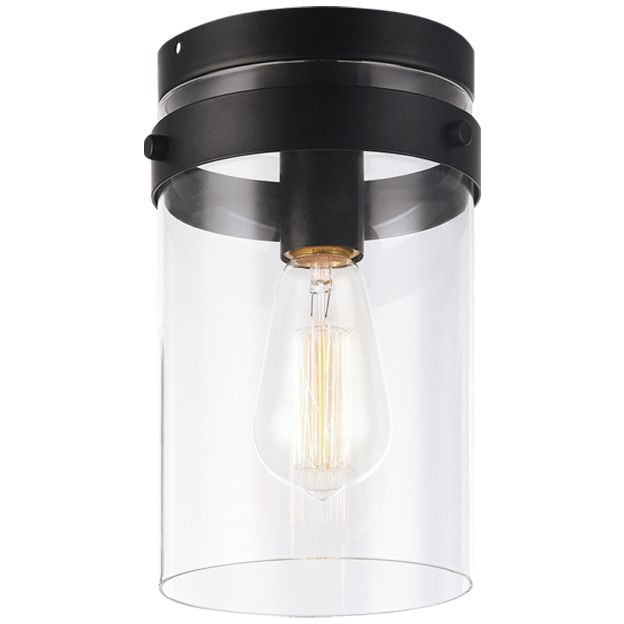Zale 1 Light 6.88 inch Black Flush Mount Ceiling Light