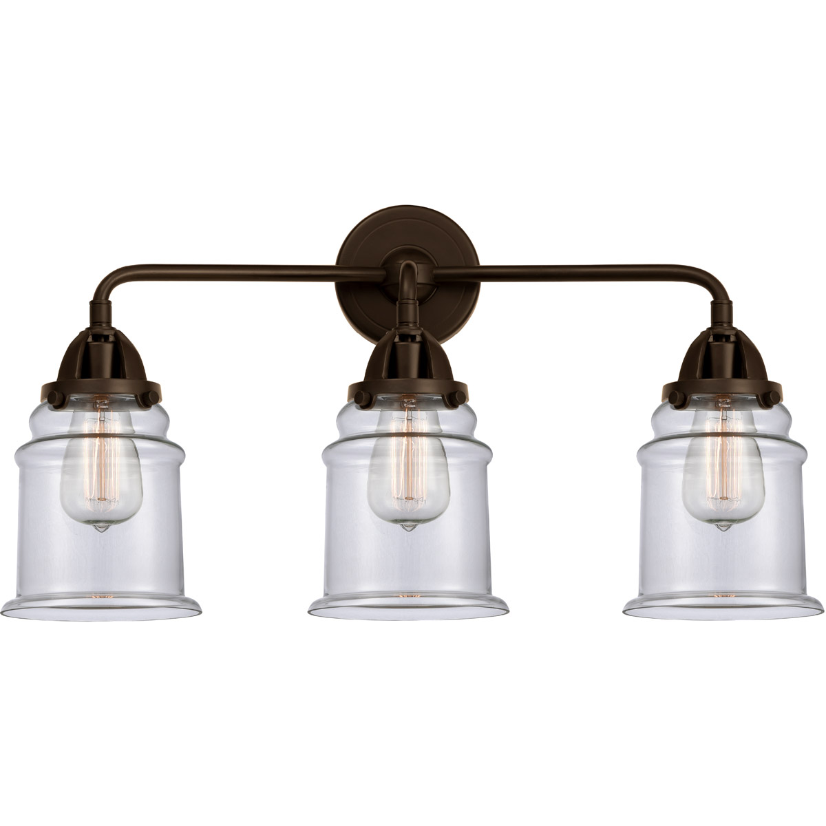 Nouveau 2 Canton LED 24 inch Oil Rubbed Bronze Bath Vanity Light Wall Light in Clear Glass