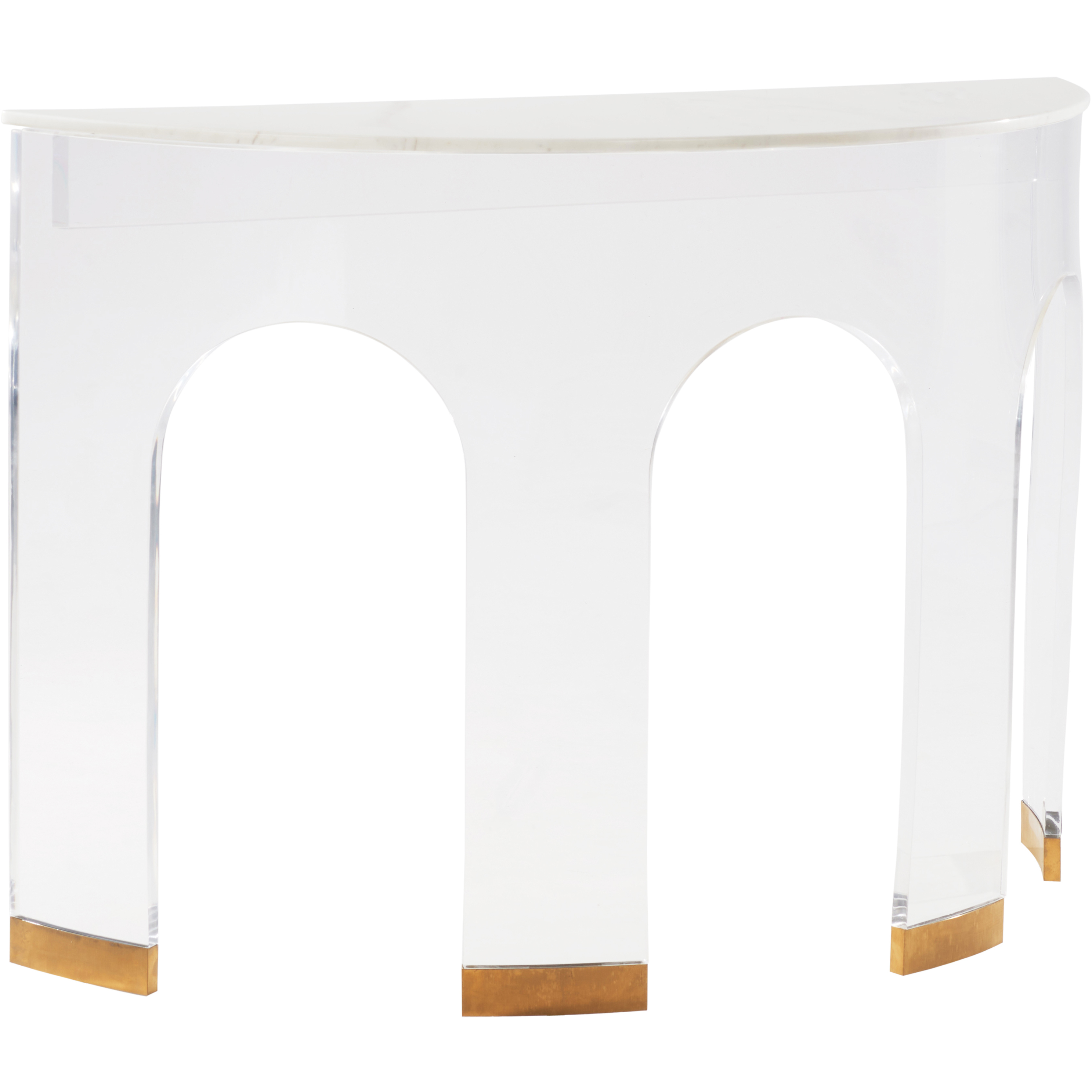 Marble and Acrylic 152 inch White/Cream Demilune