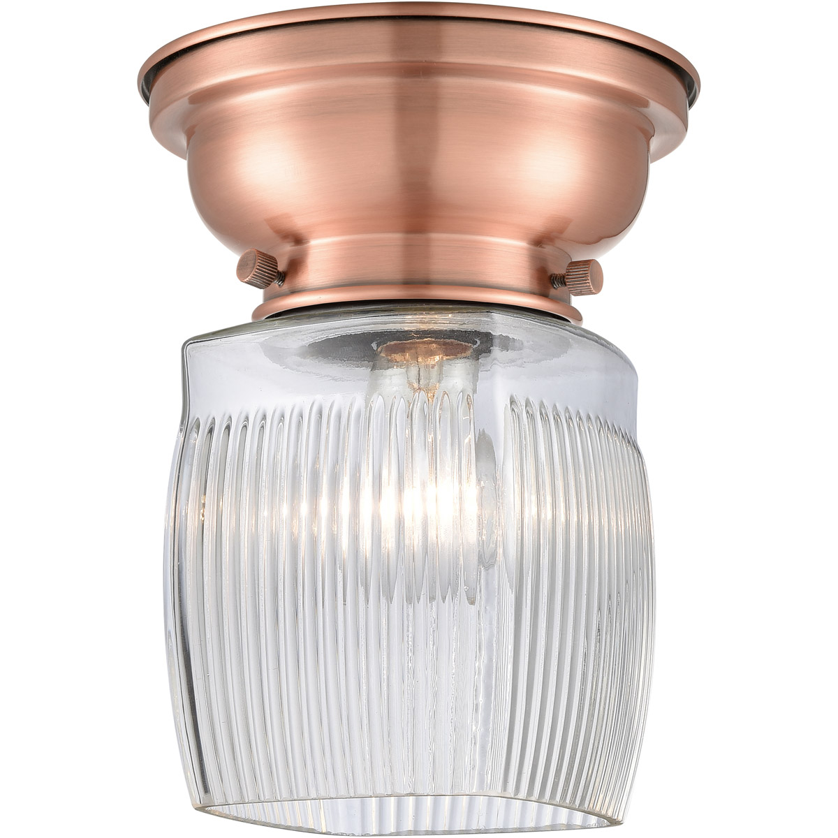 Aditi Colton 1 Light 6 inch Antique Copper Flush Mount Ceiling Light, Aditi