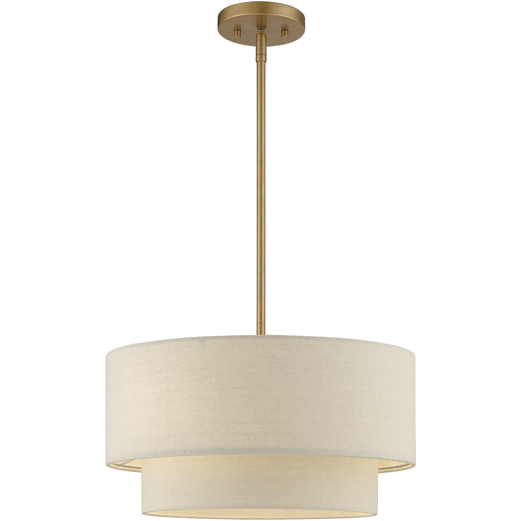 Bellingham 3 Light 17 inch Antique Gold Leaf Pendant Chandelier Ceiling Light