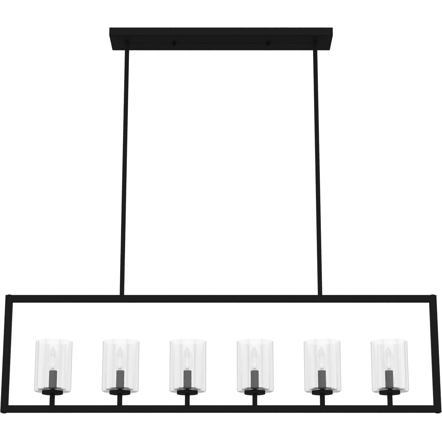 Kerrison 6 Light 48 inch Natural Black Iron Linear Chandelier Ceiling Light