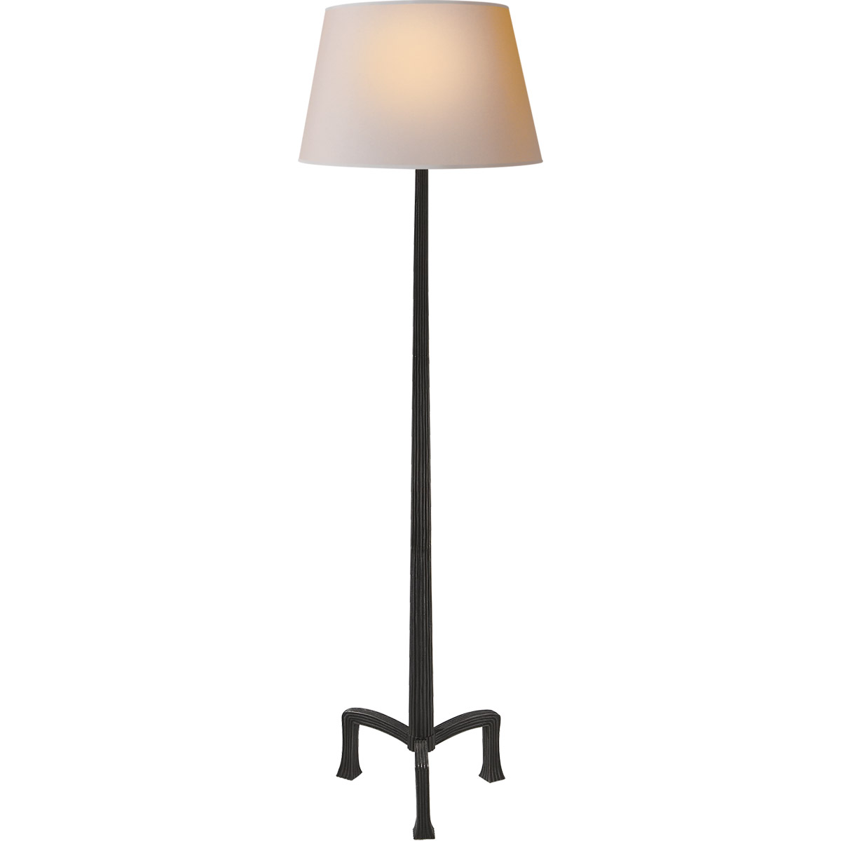 Chapman & Myers Strie 63 inch 150 watt Aged Iron Floor Lamp Portable Light in Natural Paper