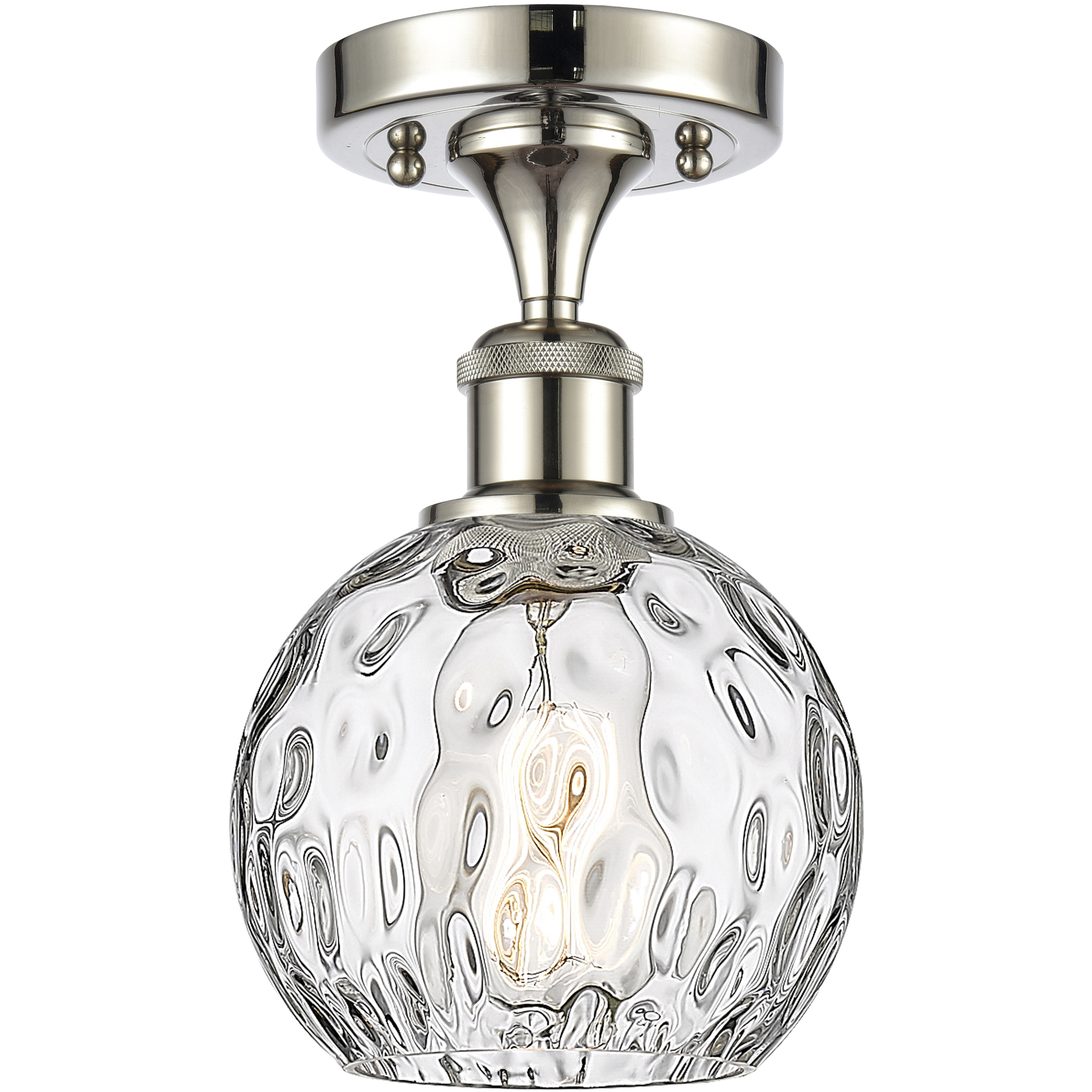 Athens Water Glass 1 Light 6 inch Polished Nickel Semi-Flush Mount Ceiling Light
