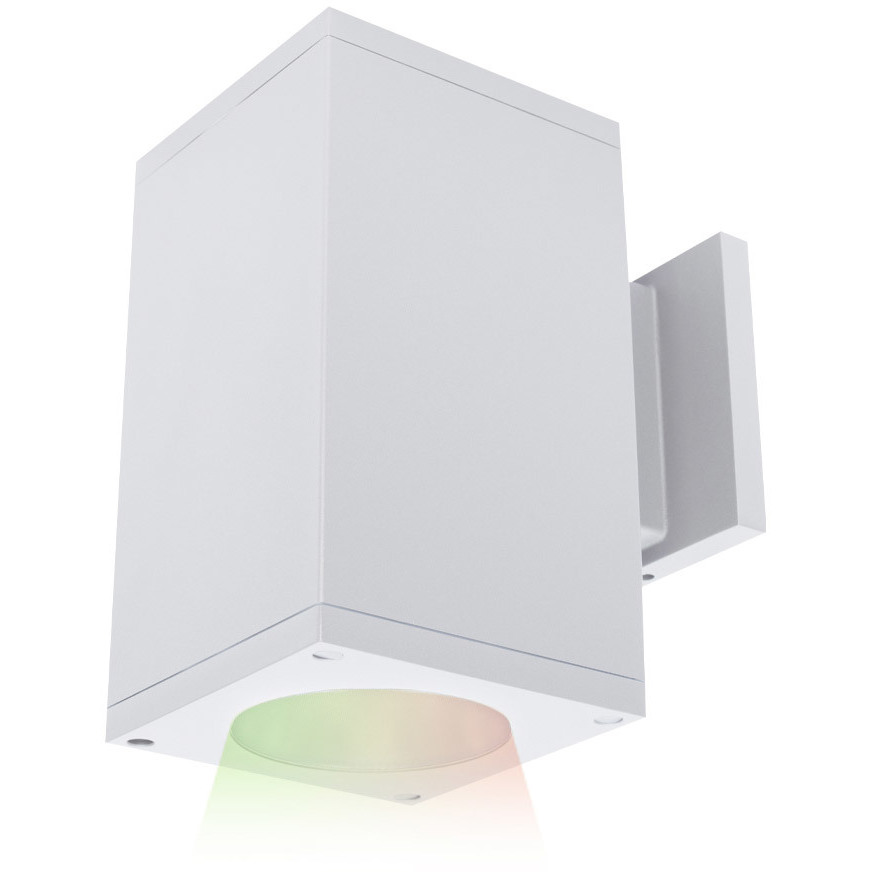 Cube Arch White Sconce Wall Light in Narrow, 90, Color Changing, Straight Up/Down