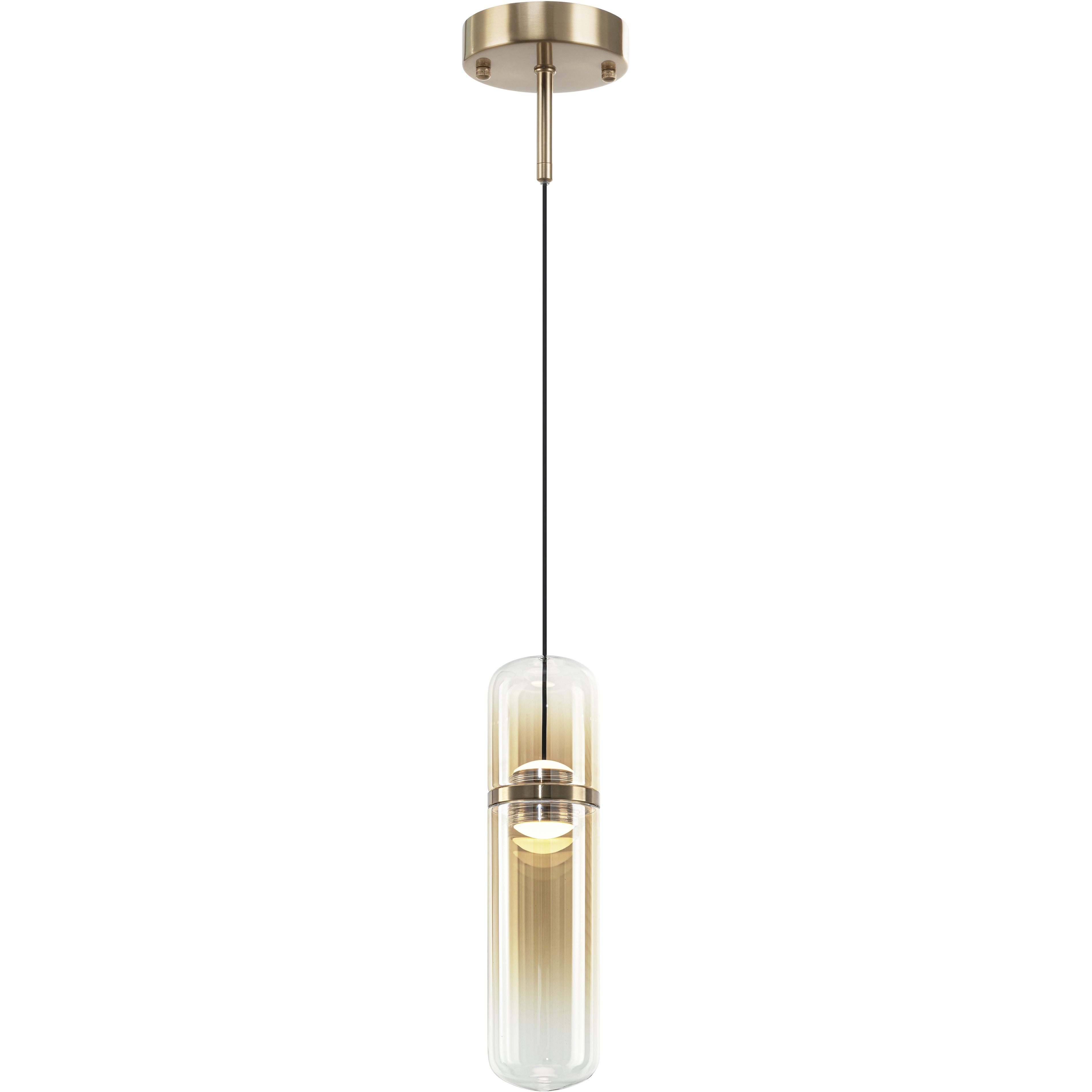 Amulet LED 3.13 inch Champagne Gold Pendant Ceiling Light in Amber