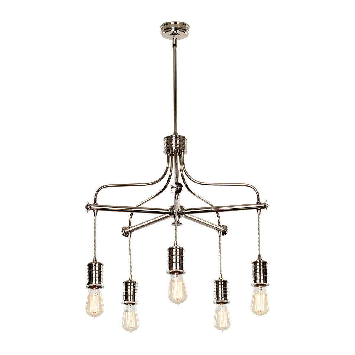 Douille LED 22.8 inch Polished Nickel Chandelier Ceiling Light, Elstead