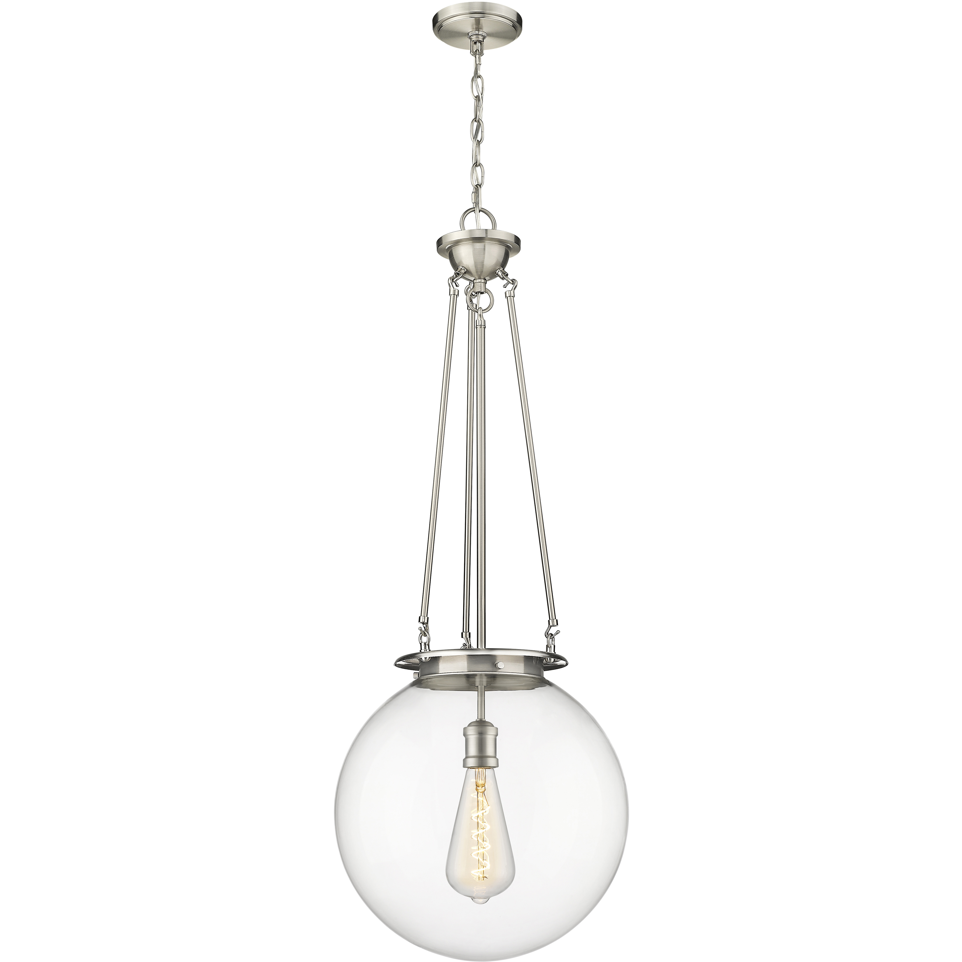 Beacon 1 Light 15.75 inch Satin Nickel Pendant Ceiling Light
