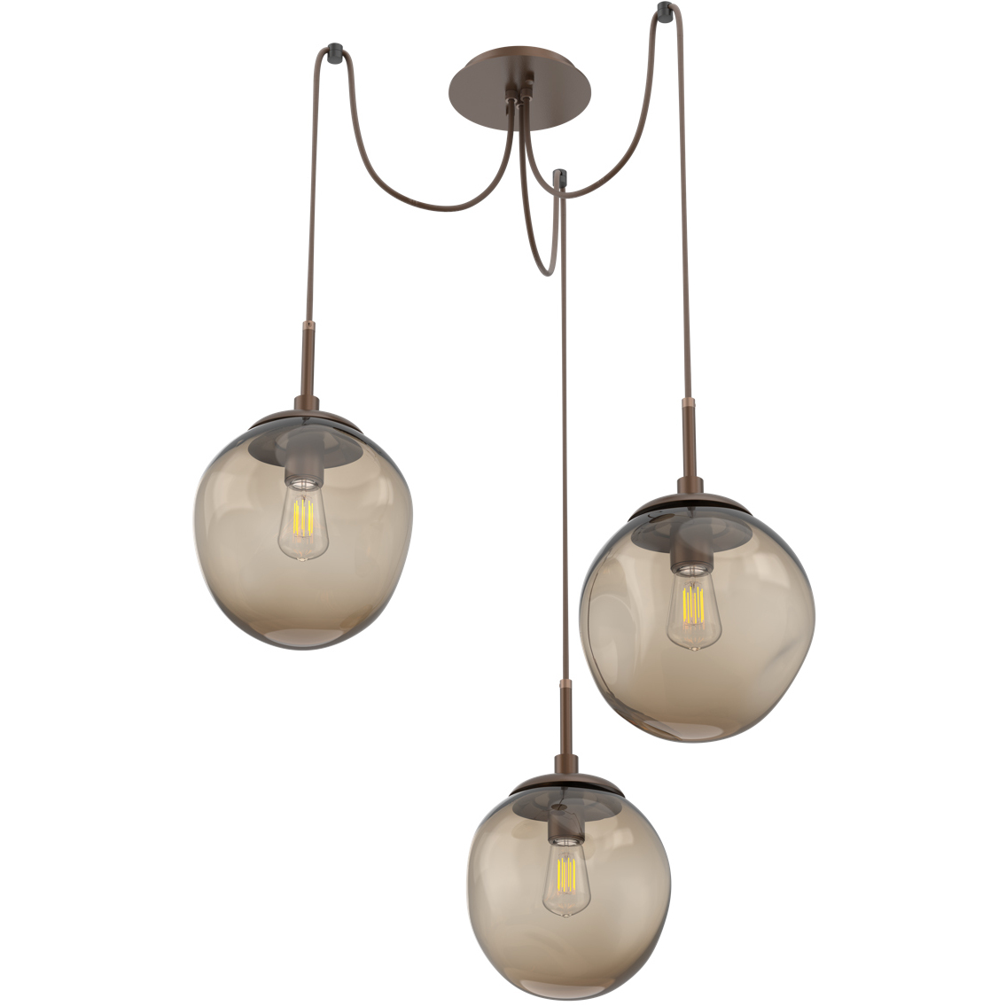 Aster 3 Light 18.7 inch Burnished Bronze Swag Multi-Pendant Ceiling Light