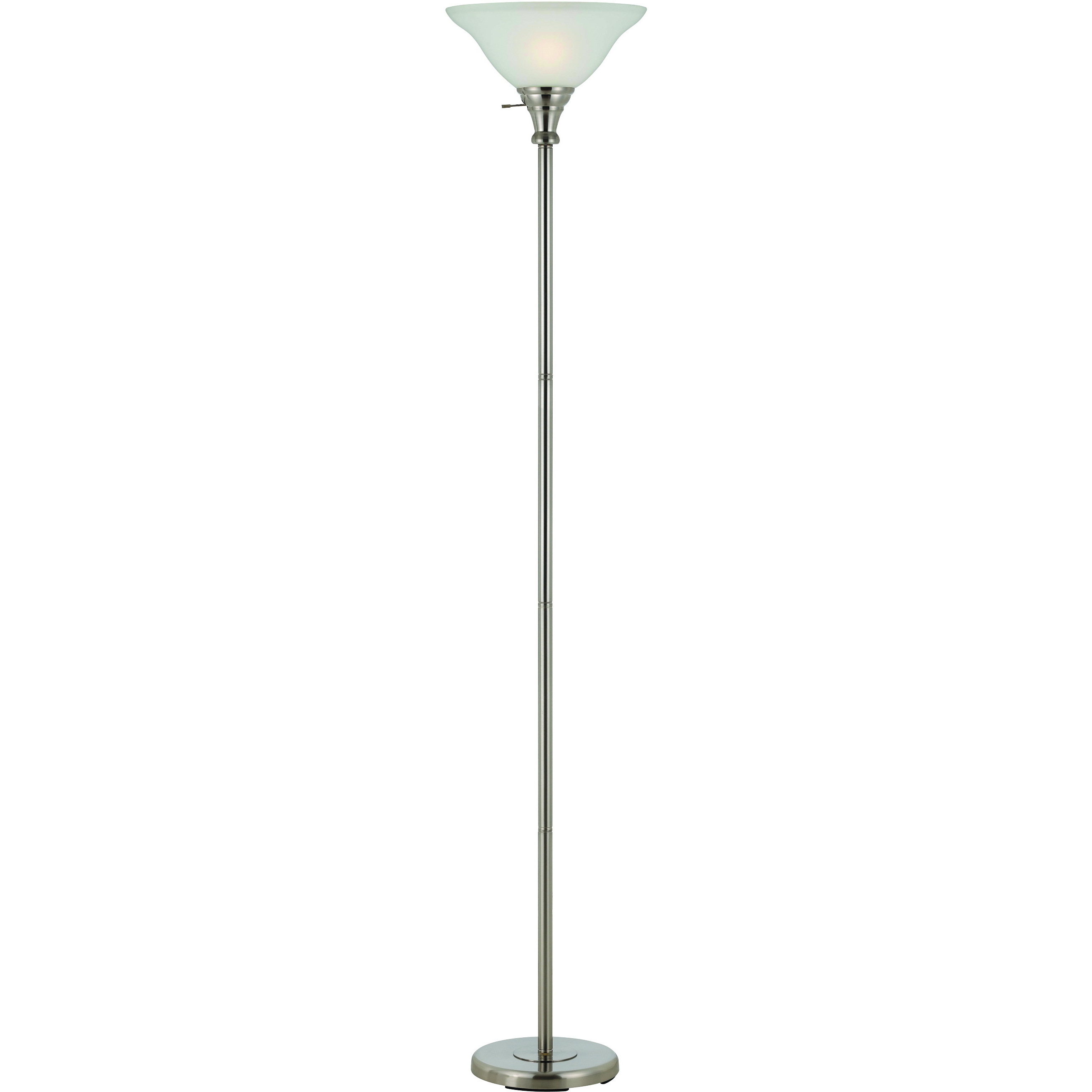 Signature 70 inch 150 watt Brushed Steel Torchiere Portable Light