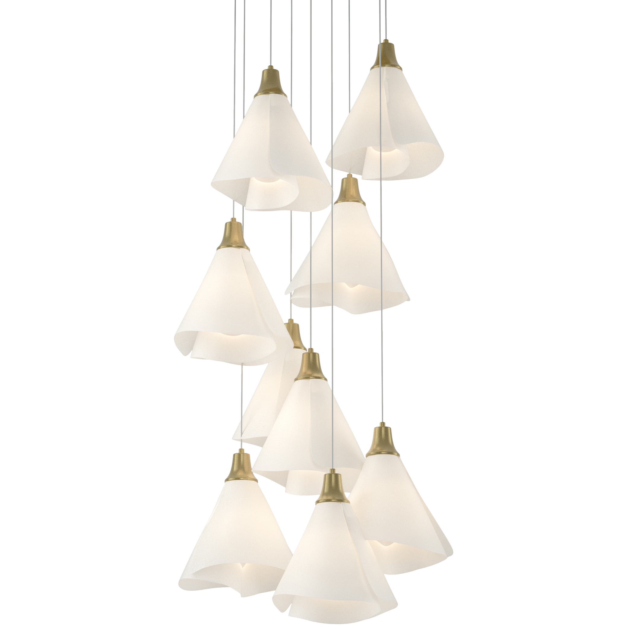 Mobius 9 Light 20.8 inch Modern Brass Pendant Ceiling Light, Long