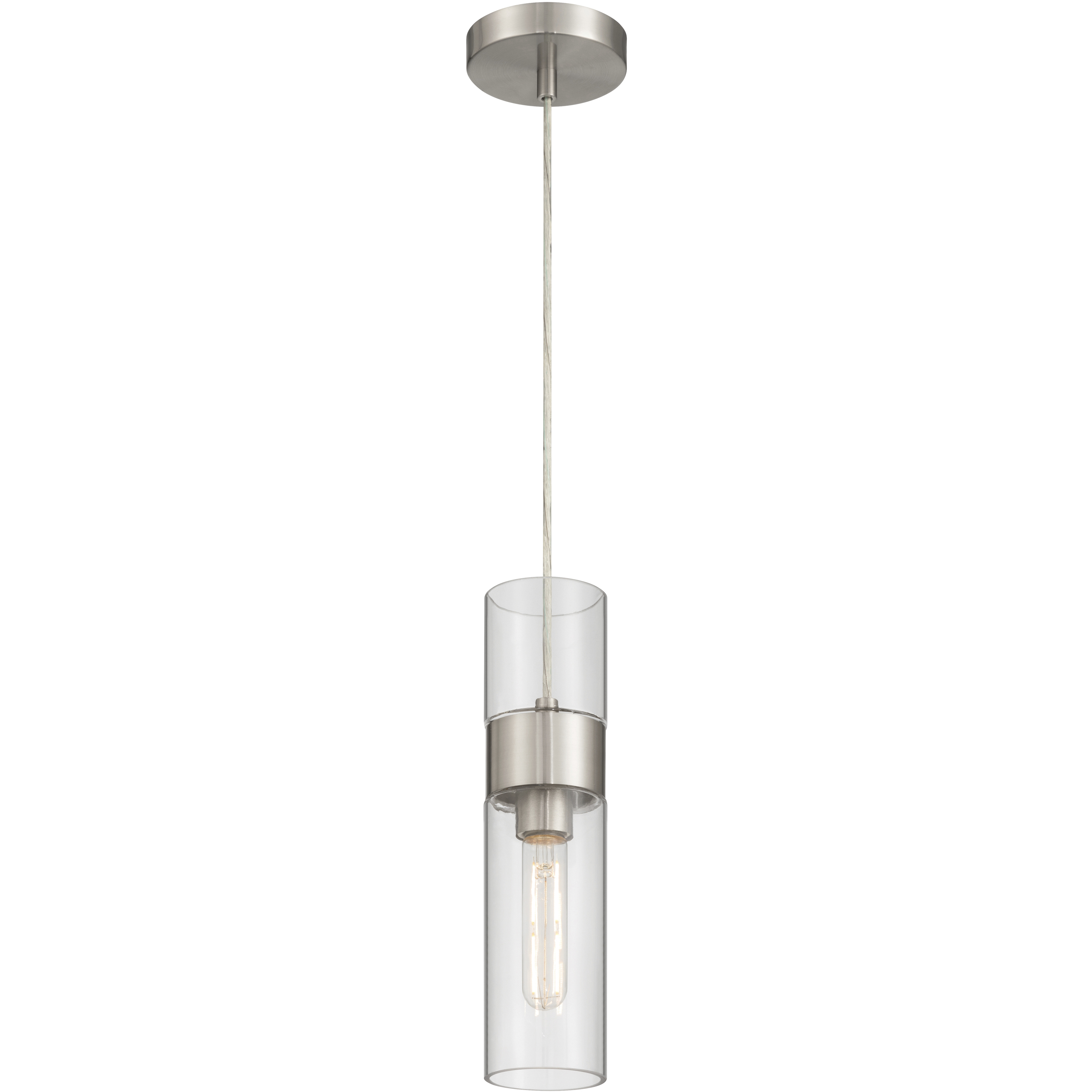 Nash 3 inch Brushed Steel Pendant Ceiling Light