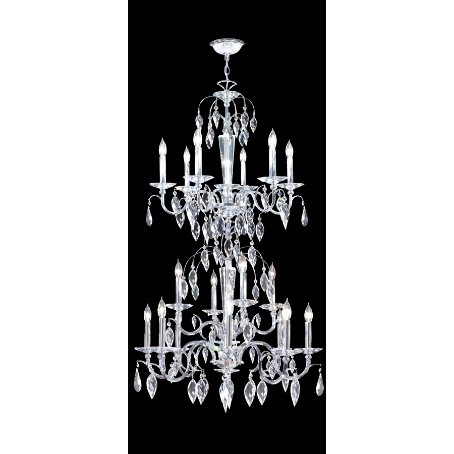 Sculptured Leaf 18 Light 29 inch Silver Entry Chandelier Ceiling Light