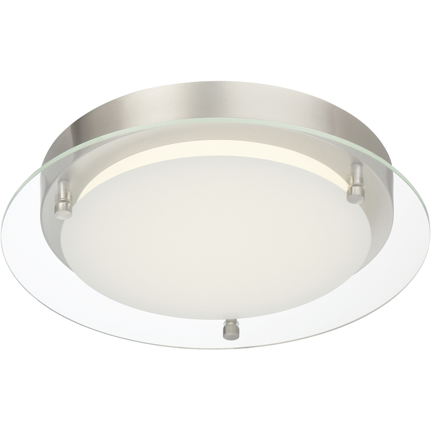 Edge Lit LED 12 inch Polished Nickel Flushmount Ceiling Light