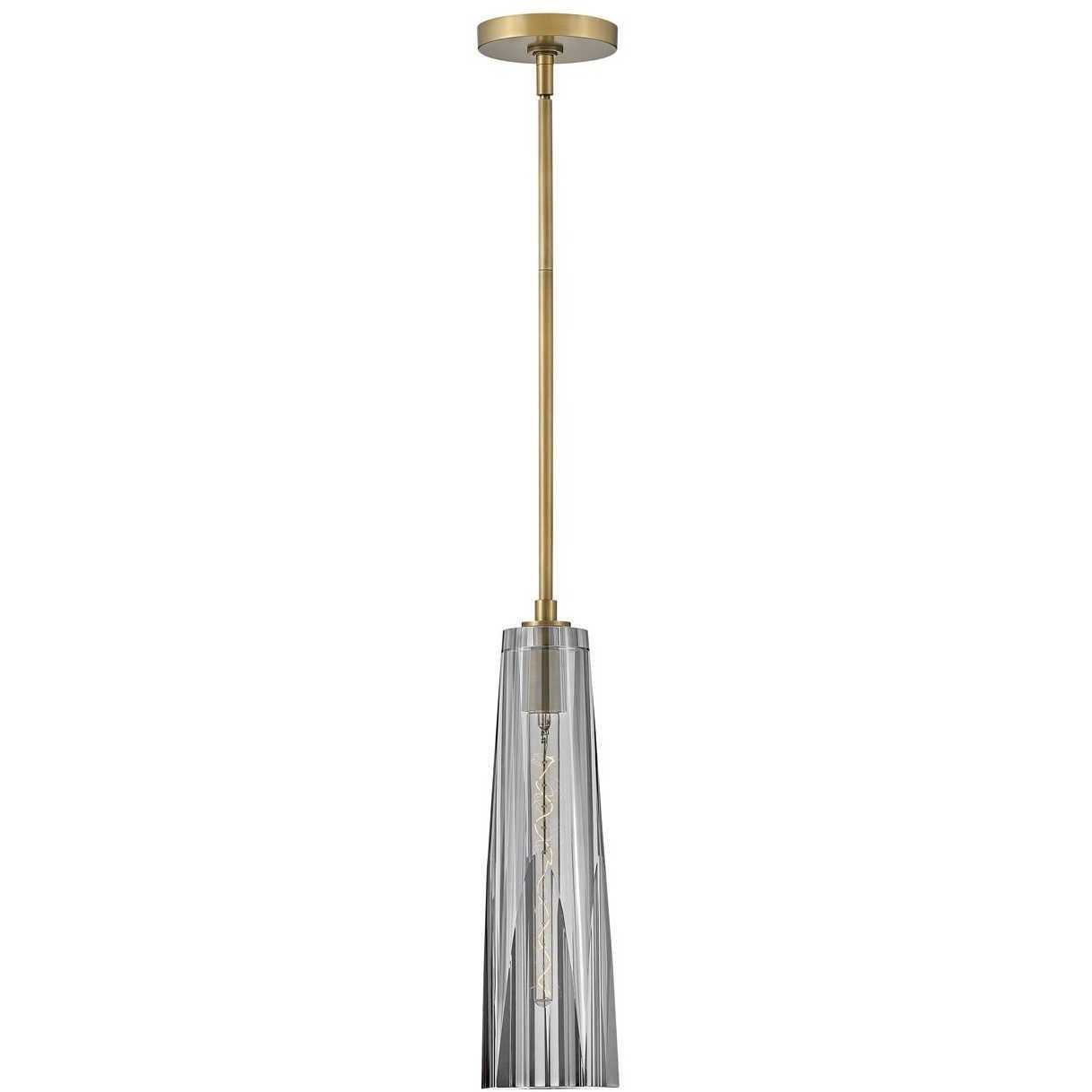 Cosette LED 5 inch Heritage Brass Pendant Ceiling Light in Smoked Crystal
