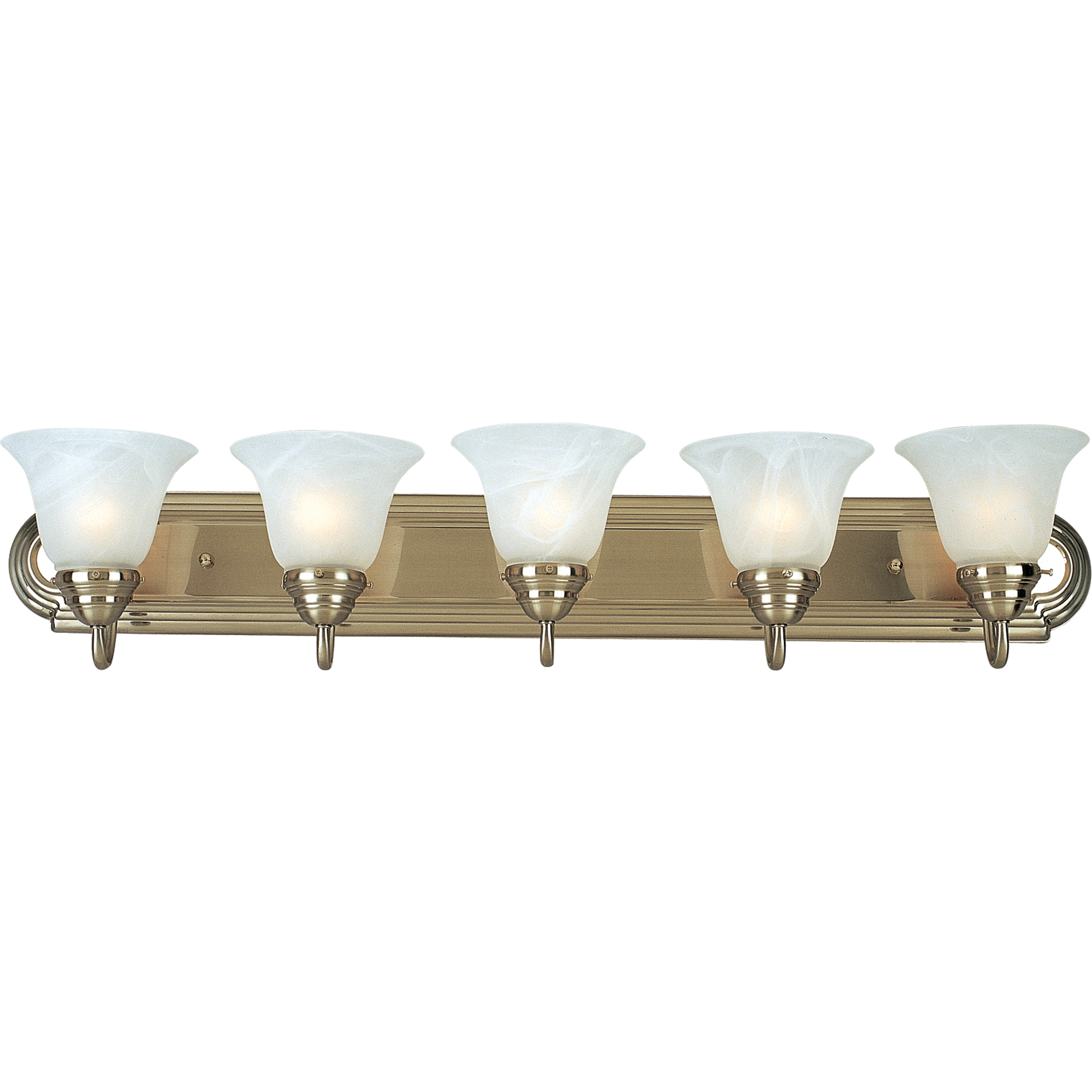 Essentials - 801x 5 Light 36 inch Satin Nickel Bath Vanity Wall Light in Marble