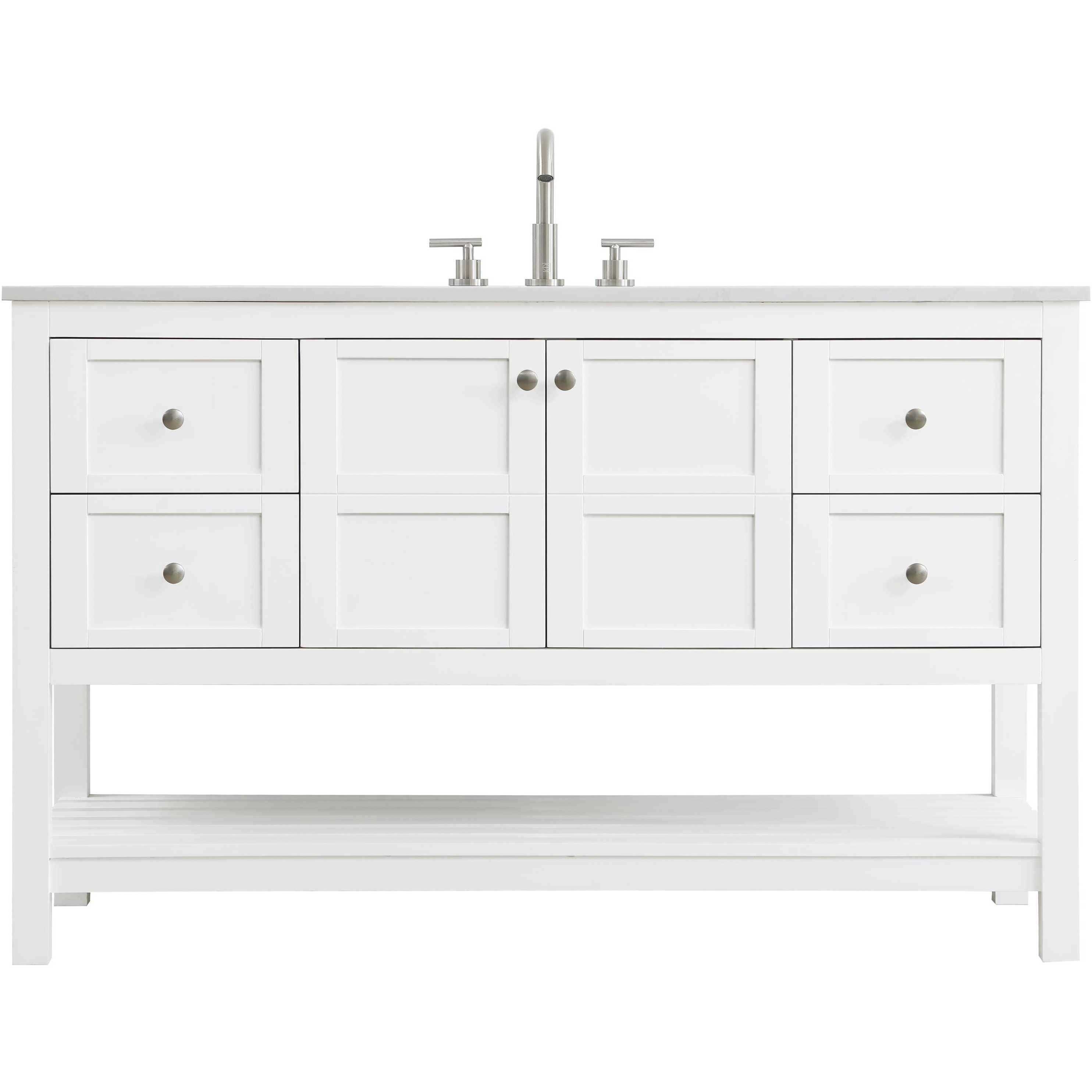 Theo 54 X 34 inch White Bathroom Vanity Cabinet