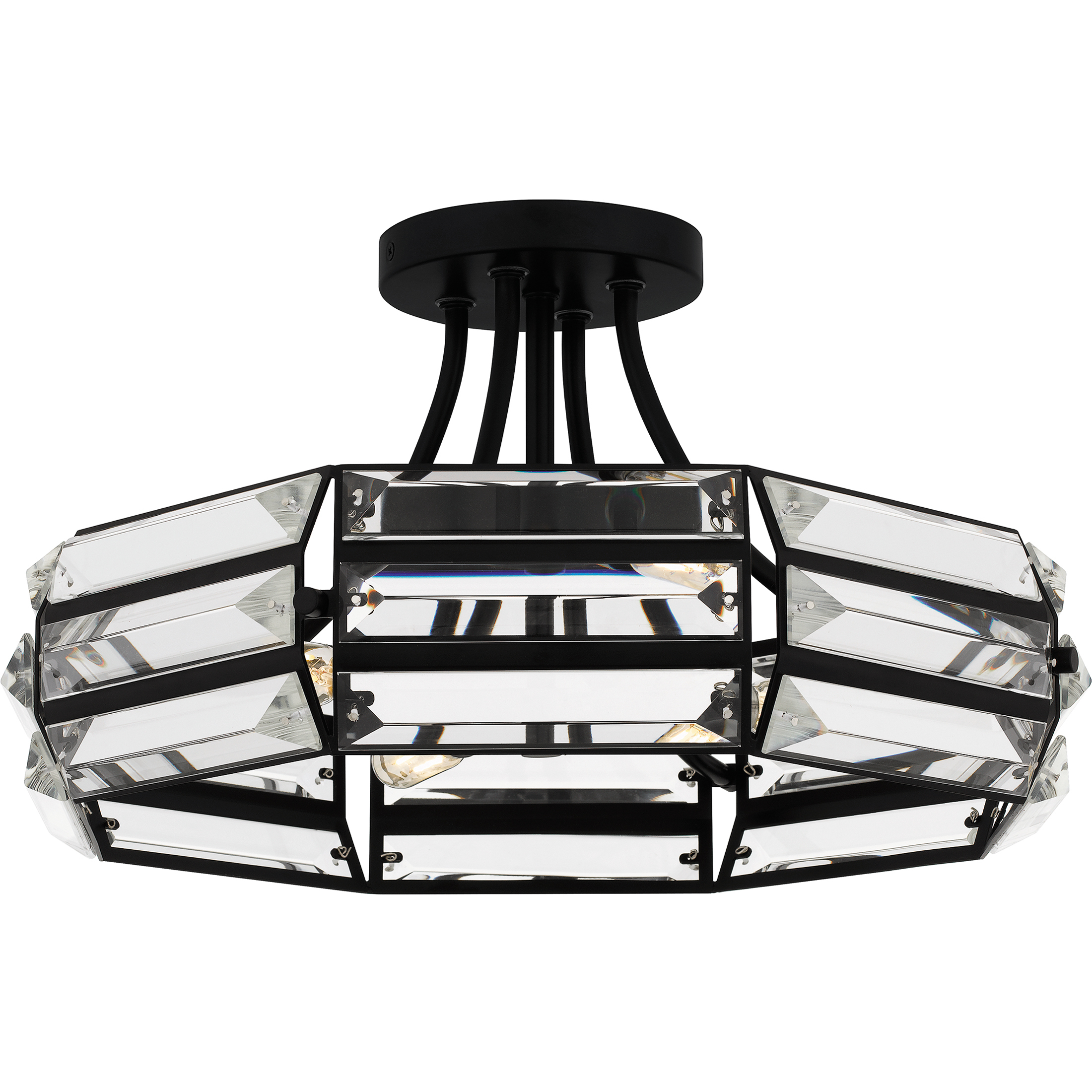 Padilla 4 Light 17 inch Matte Black Semi-Flush Mount Ceiling Light, Medium